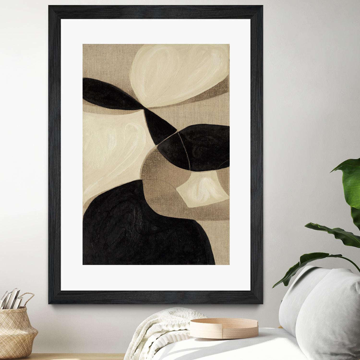 Attraction I by Kippi Leonard on GIANT ART - blacks organic shapes