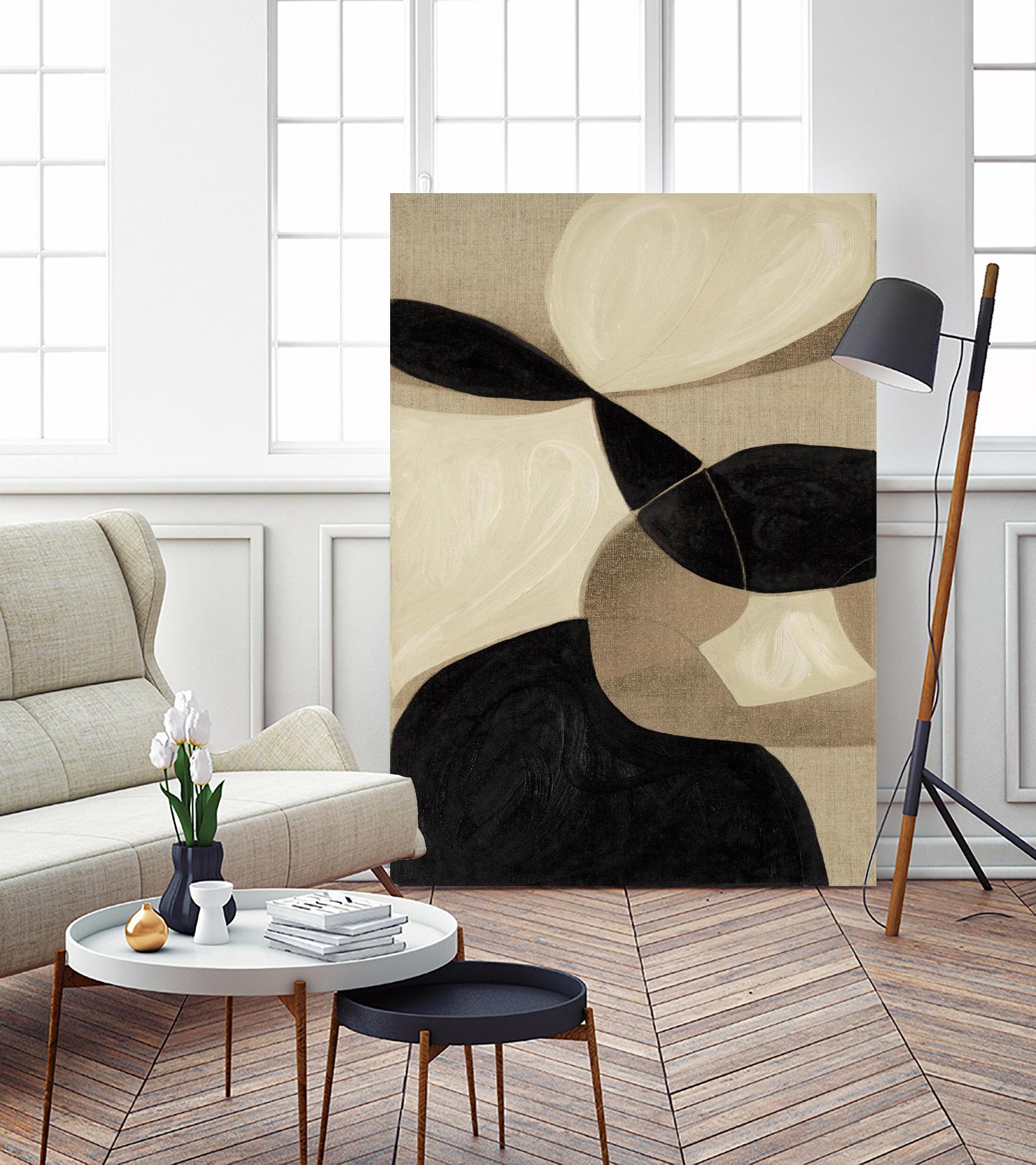 Attraction I by Kippi Leonard on GIANT ART - blacks organic shapes