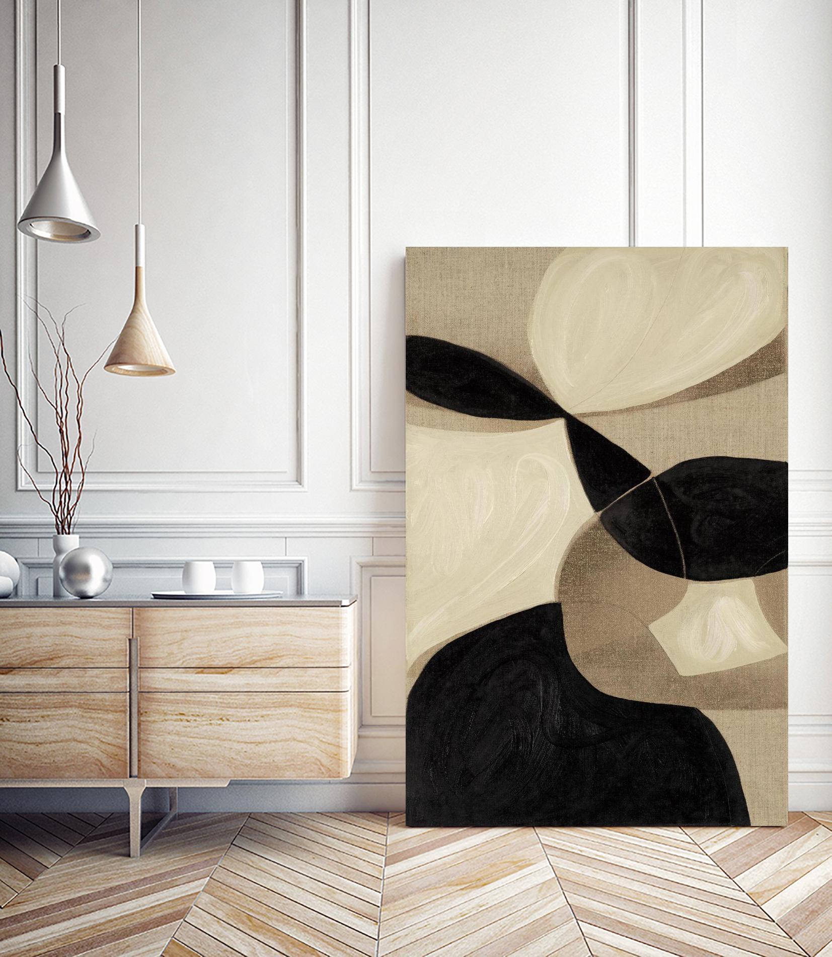Attraction I by Kippi Leonard on GIANT ART - blacks organic shapes
