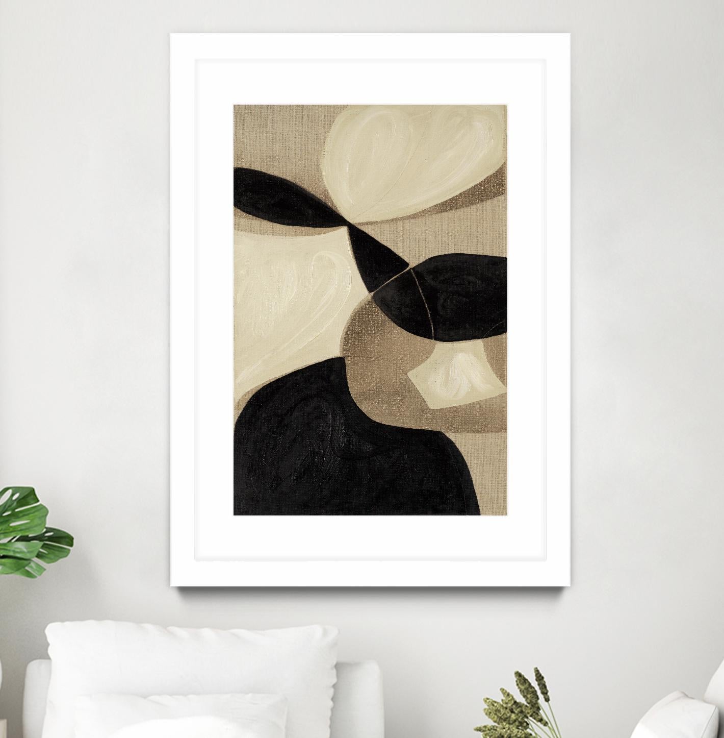 Attraction I by Kippi Leonard on GIANT ART - blacks organic shapes