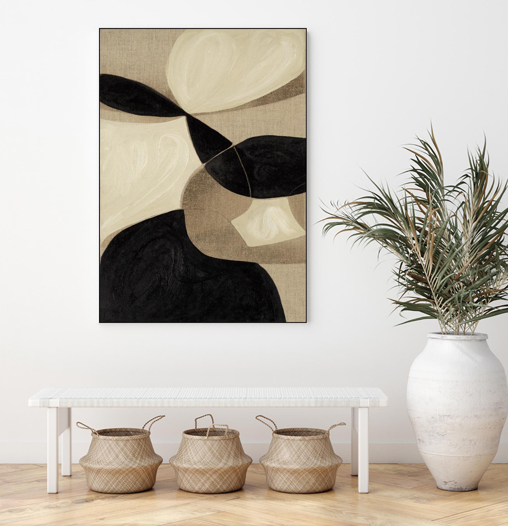 Attraction I by Kippi Leonard on GIANT ART - blacks organic shapes