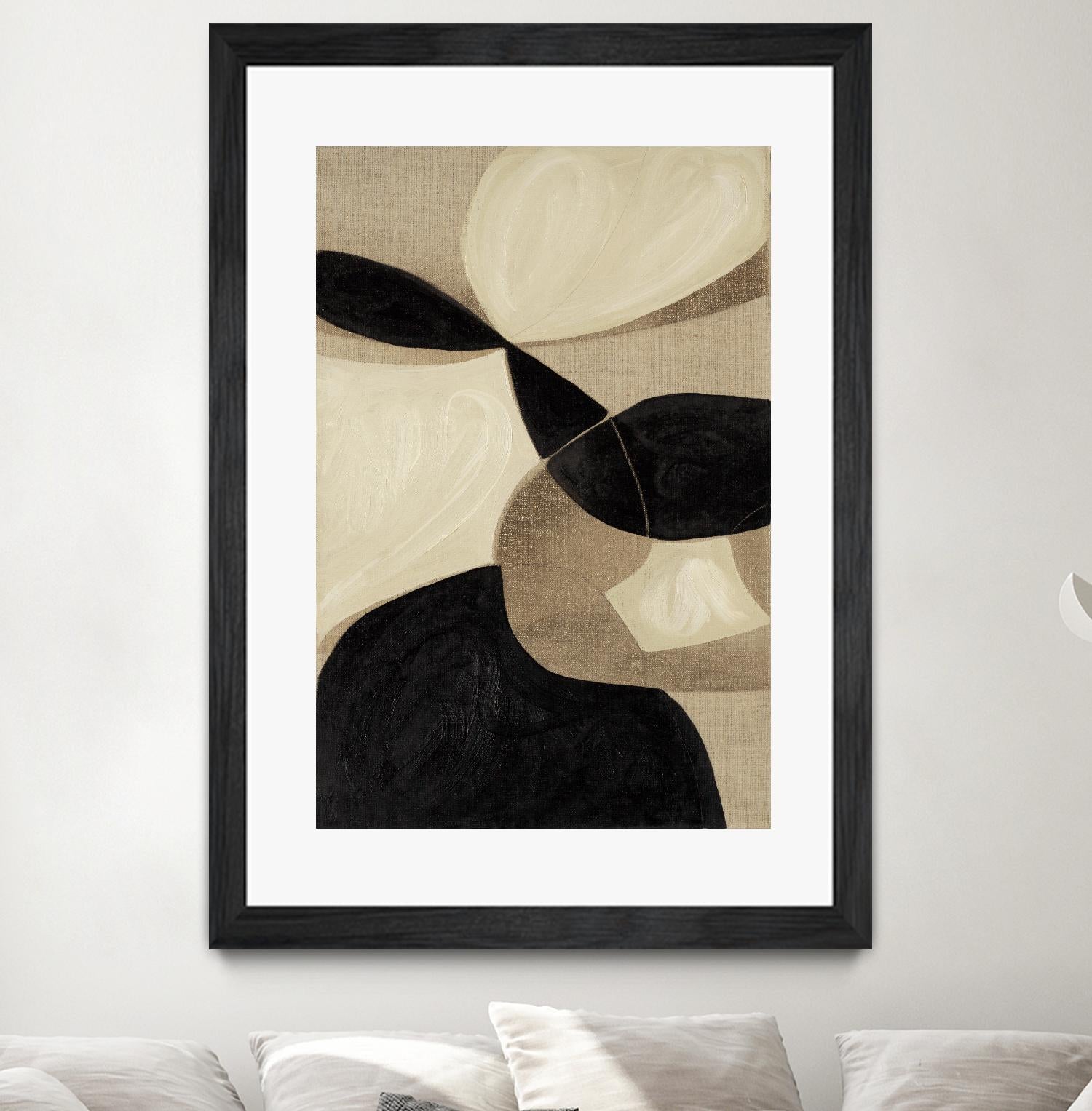 Attraction I by Kippi Leonard on GIANT ART - blacks organic shapes