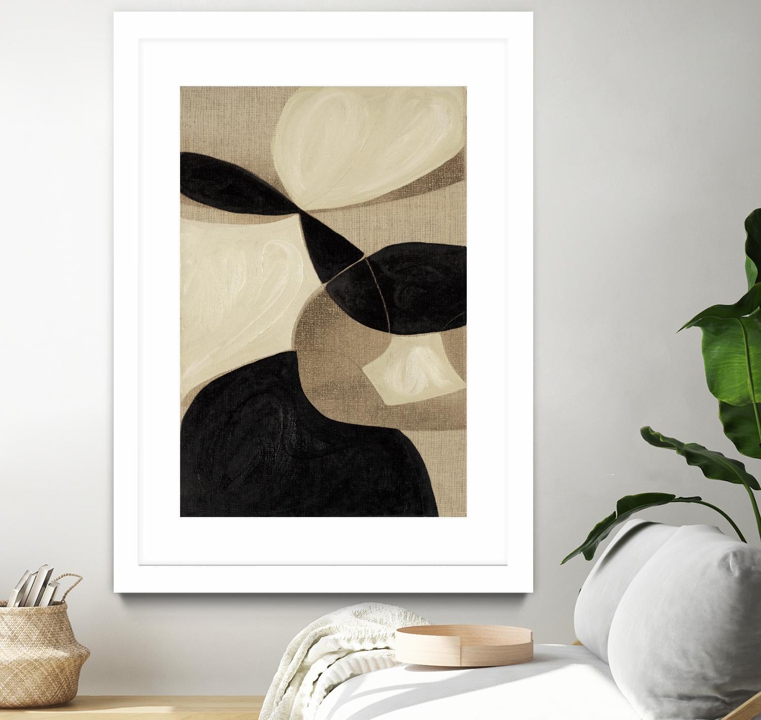 Attraction I by Kippi Leonard on GIANT ART - blacks organic shapes