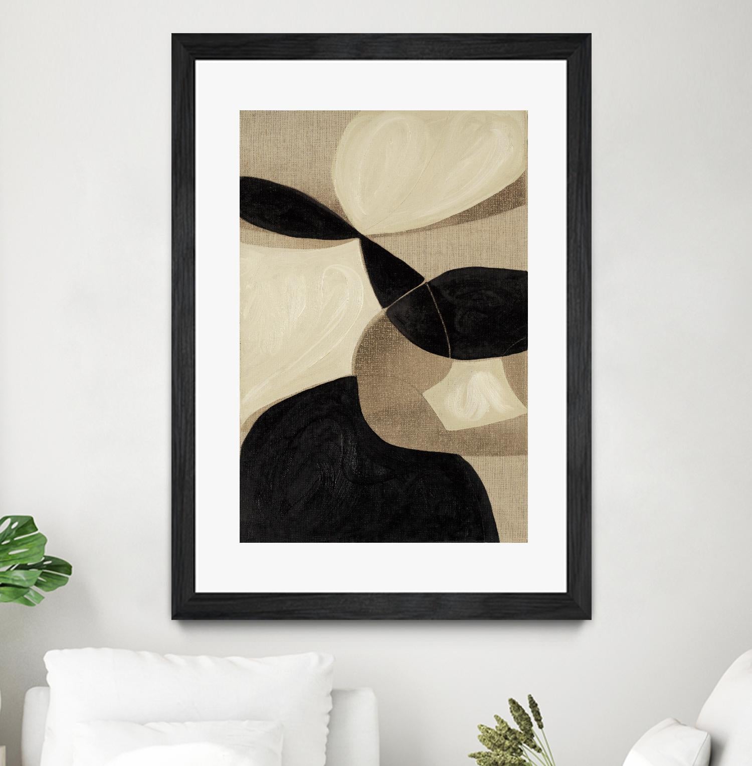 Attraction I by Kippi Leonard on GIANT ART - blacks organic shapes