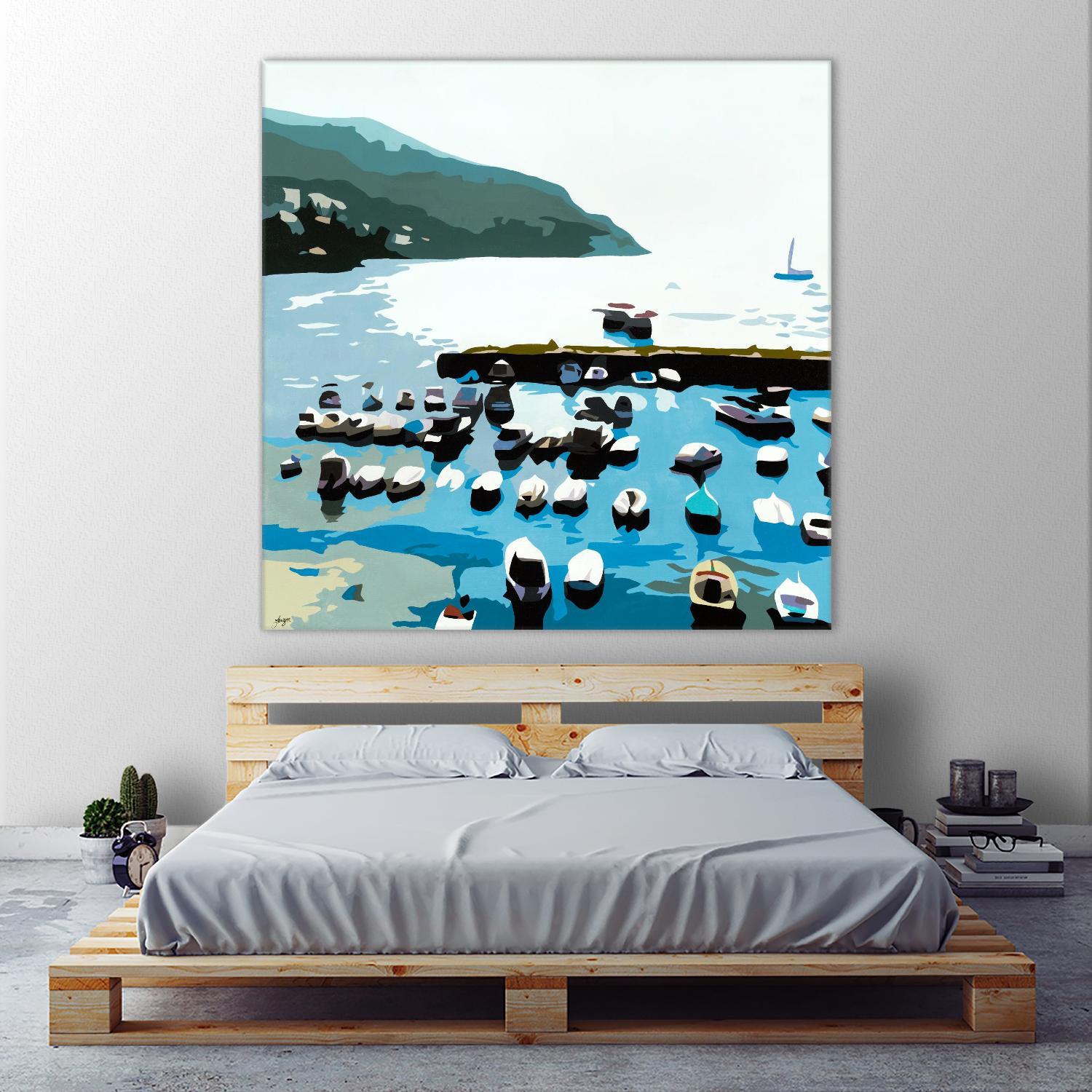 Boats by Beth Ann Lawson on GIANT ART - blues coastal ocean