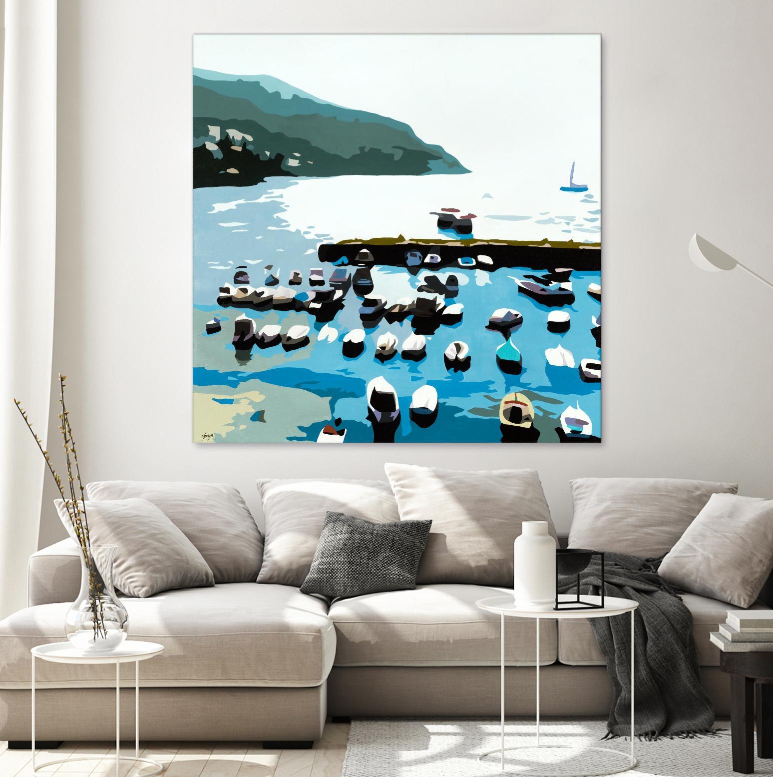 Boats by Beth Ann Lawson on GIANT ART - blues coastal ocean