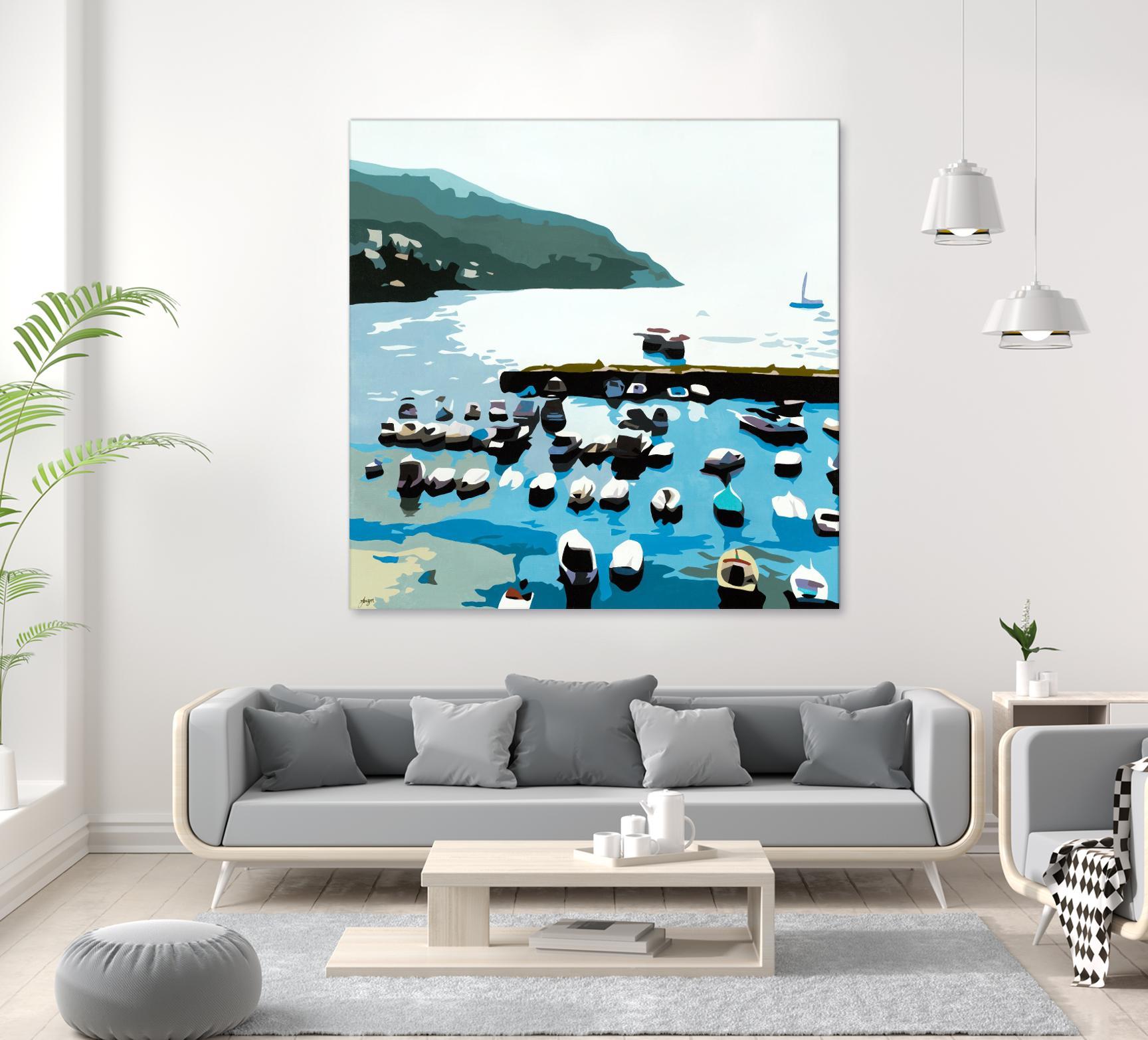 Boats by Beth Ann Lawson on GIANT ART - blues coastal ocean