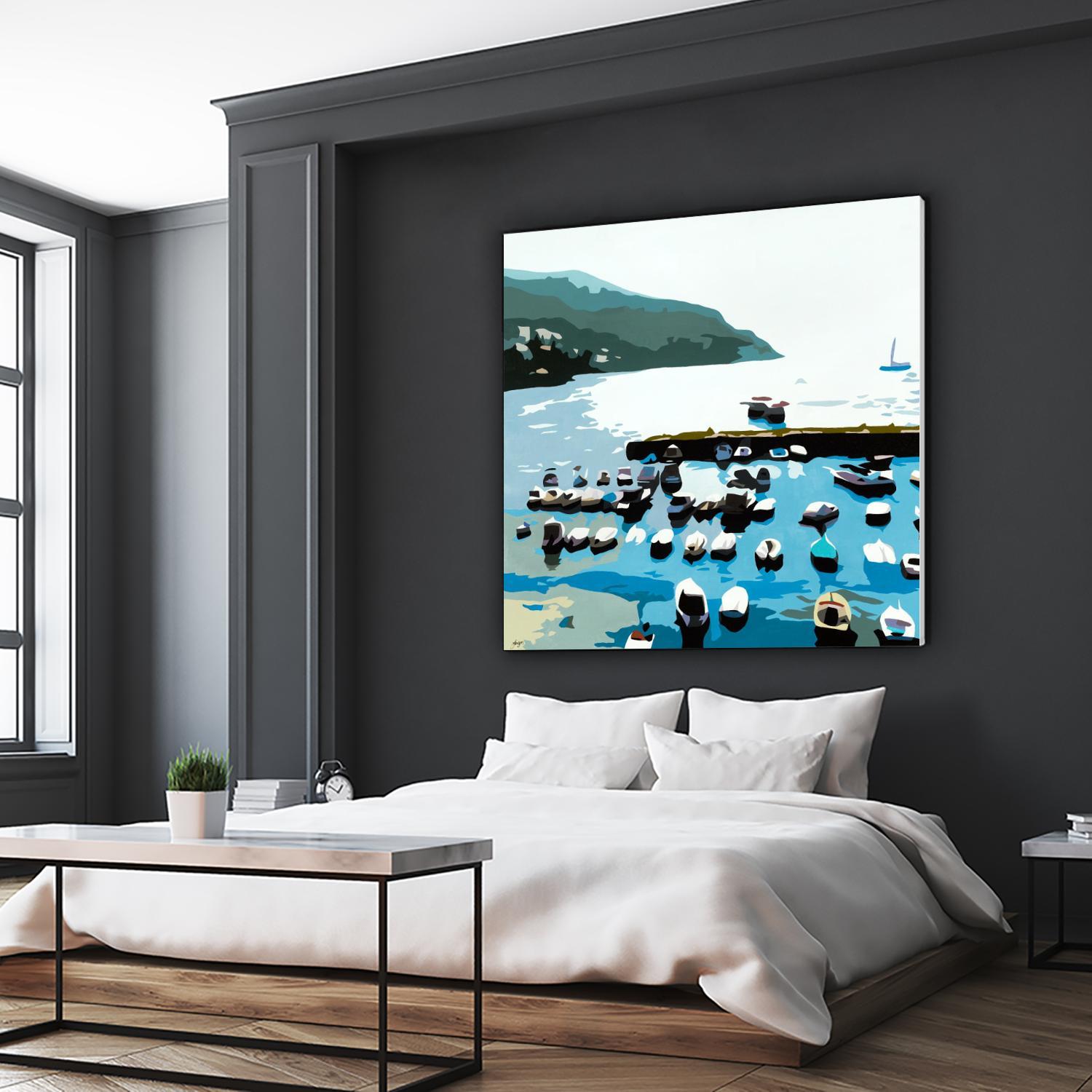 Boats by Beth Ann Lawson on GIANT ART - blues coastal ocean