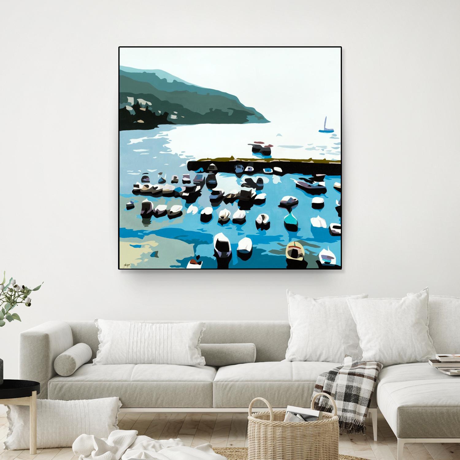 Boats by Beth Ann Lawson on GIANT ART - blues coastal ocean