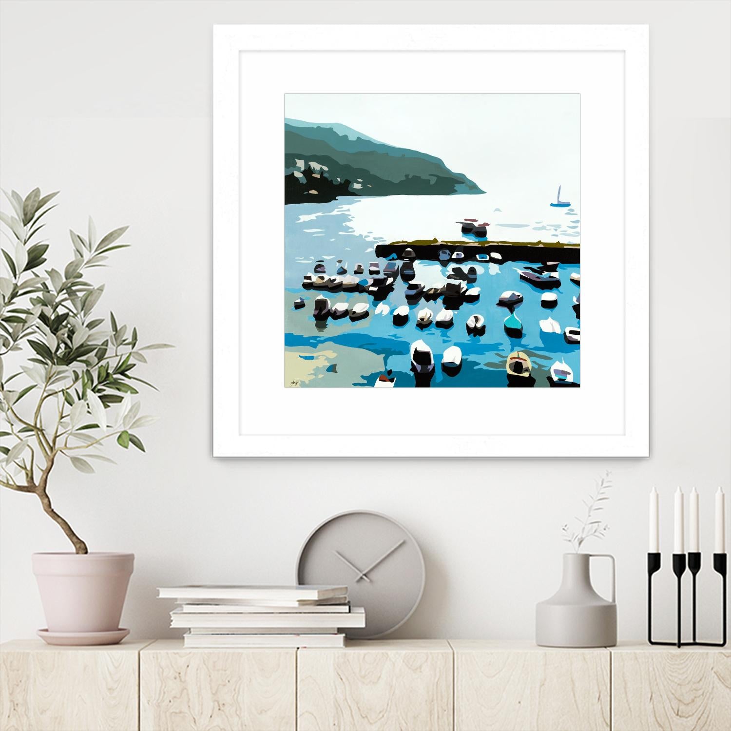 Boats by Beth Ann Lawson on GIANT ART - blues coastal ocean