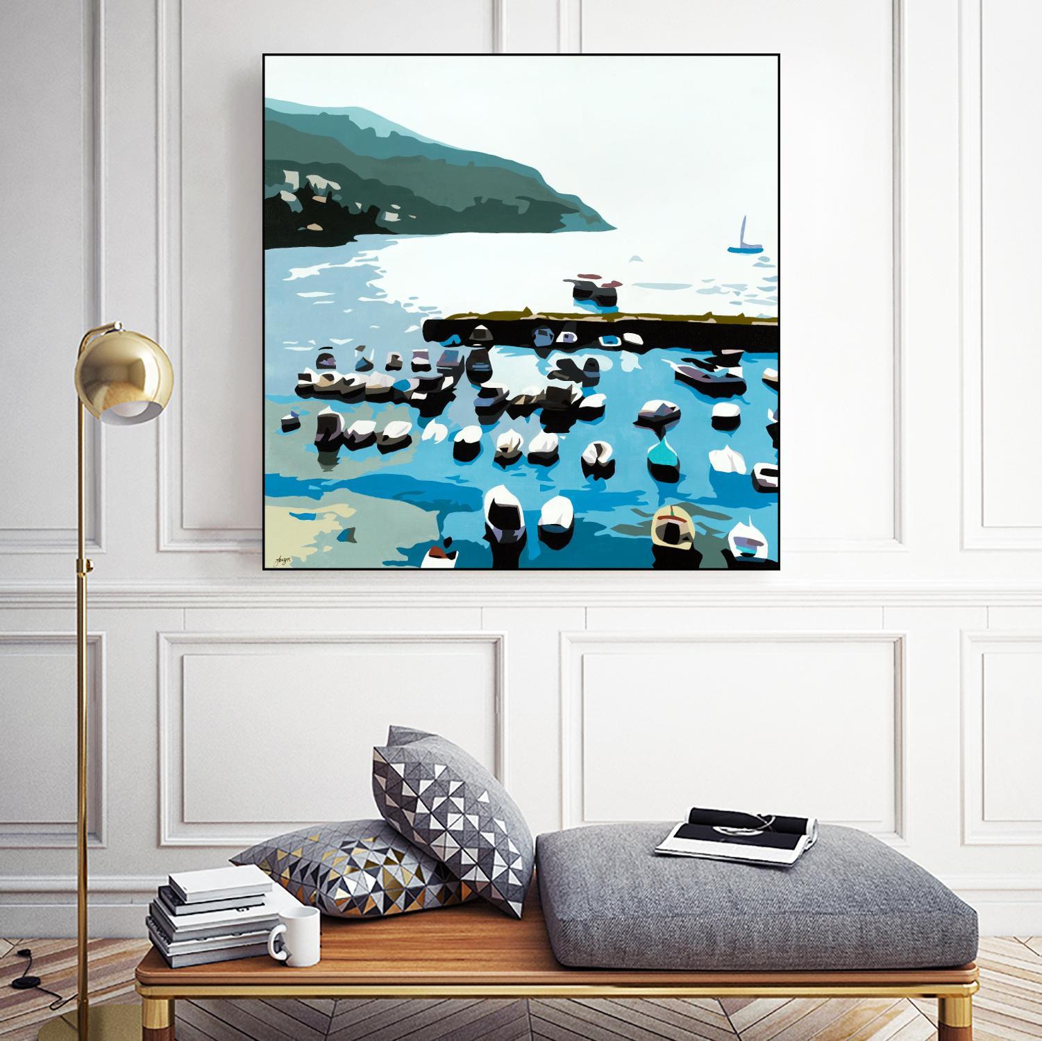 Boats by Beth Ann Lawson on GIANT ART - blues coastal ocean