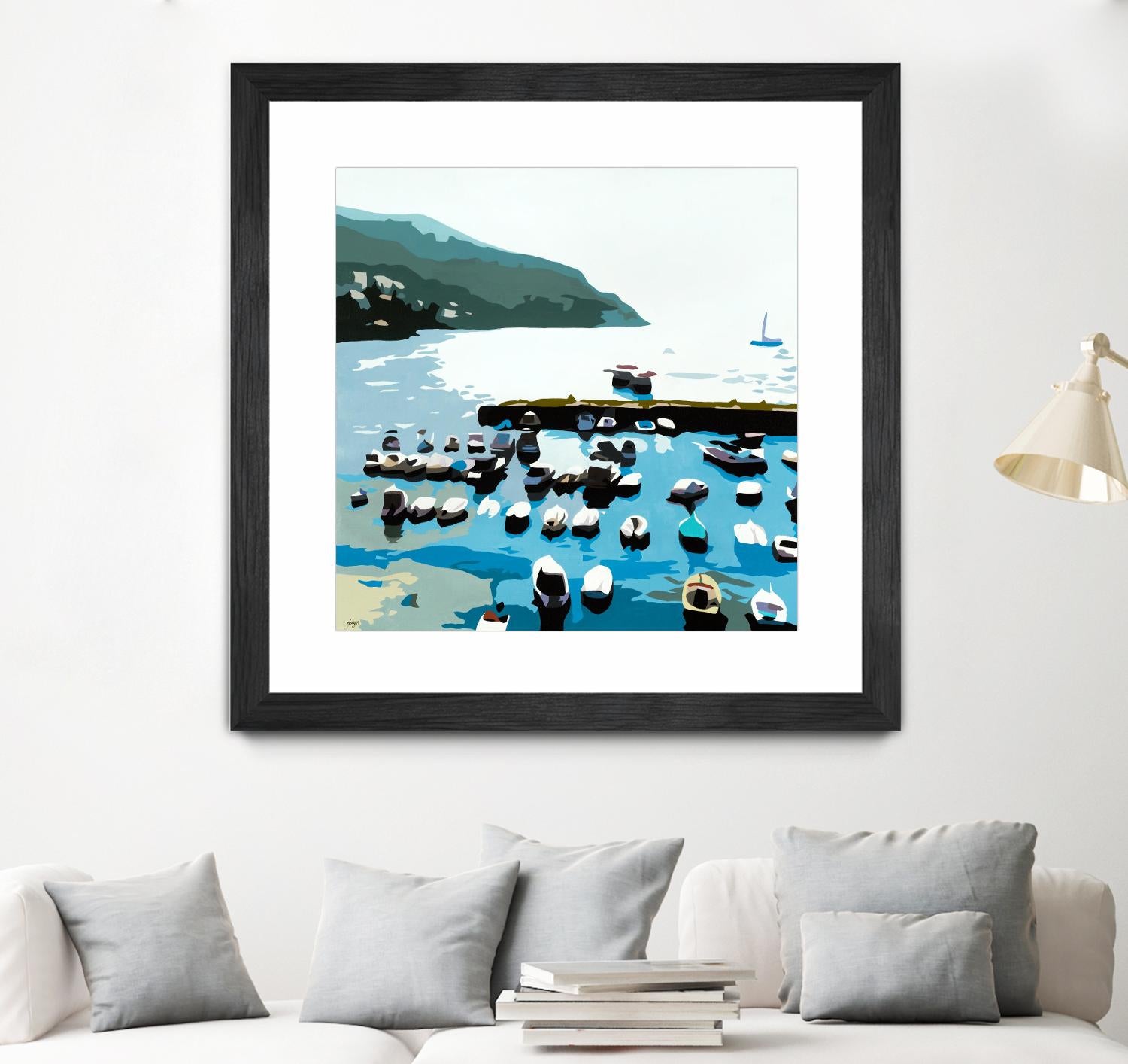 Boats by Beth Ann Lawson on GIANT ART - blues coastal ocean