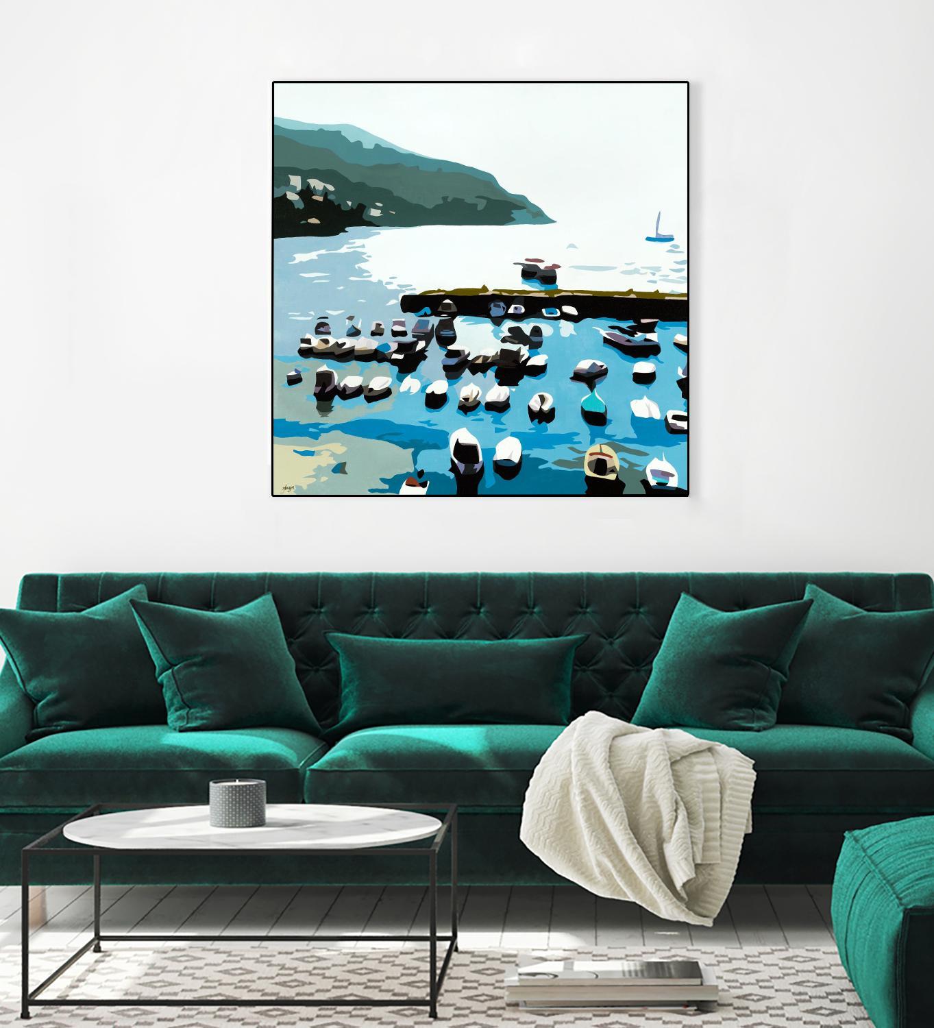 Boats by Beth Ann Lawson on GIANT ART - blues coastal ocean