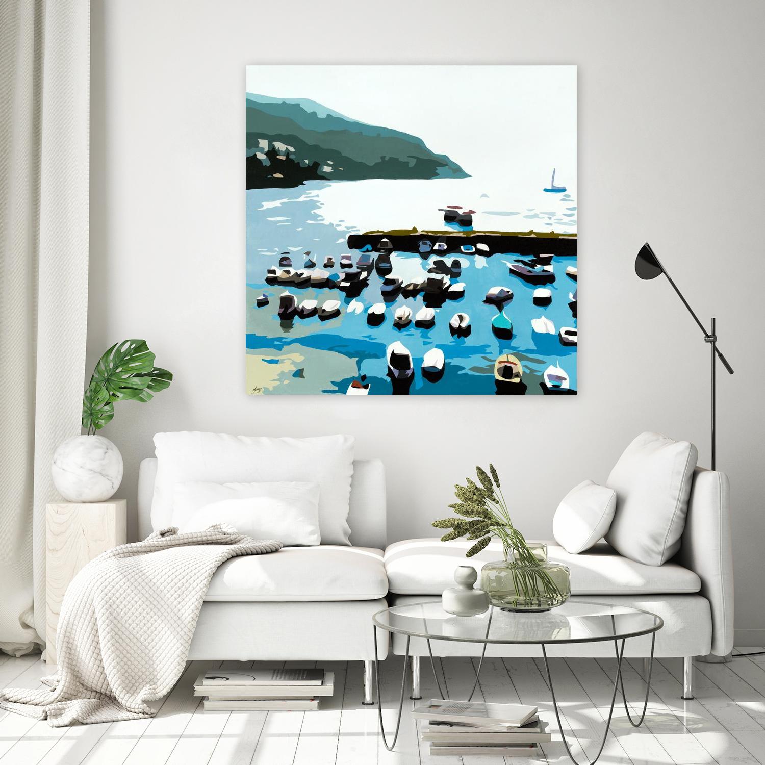 Boats by Beth Ann Lawson on GIANT ART - blues coastal ocean