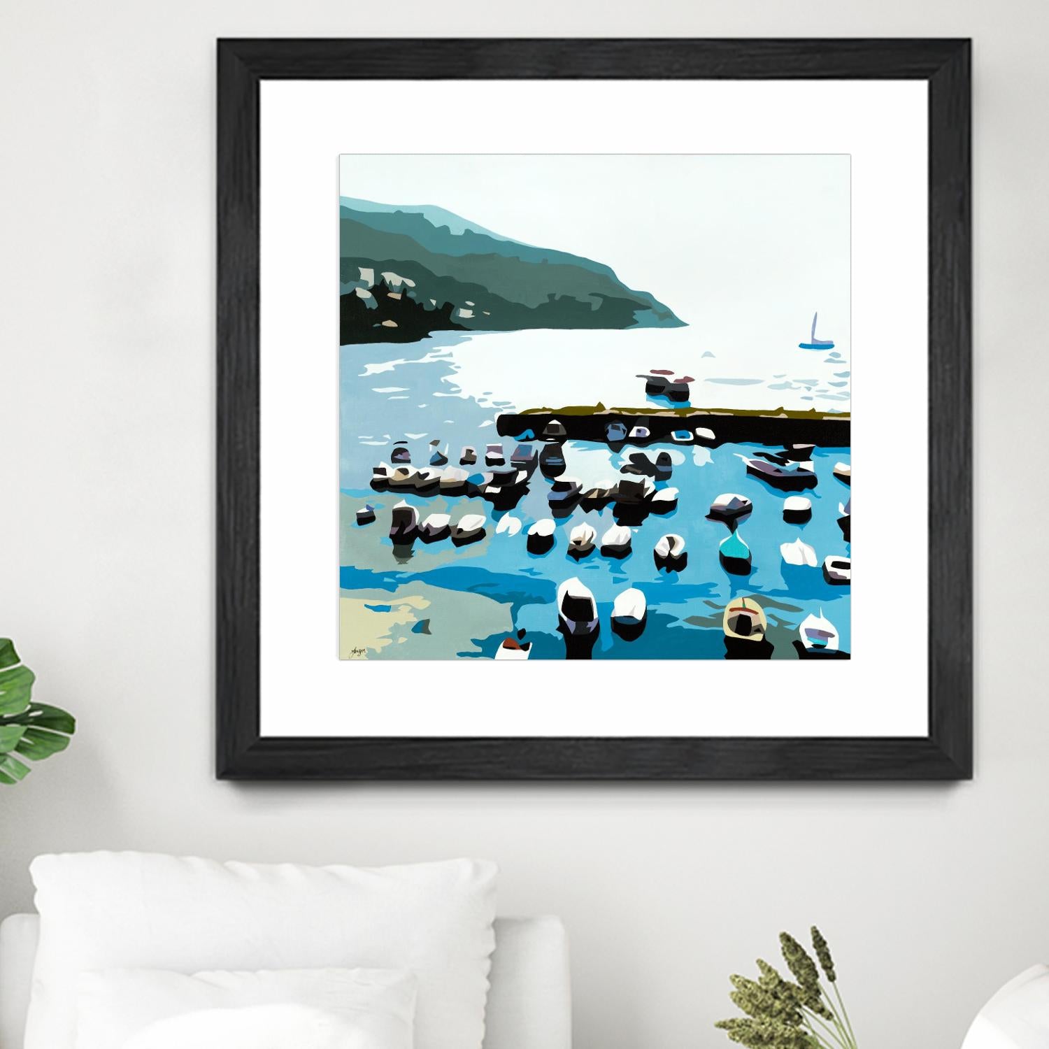 Boats by Beth Ann Lawson on GIANT ART - blues coastal ocean