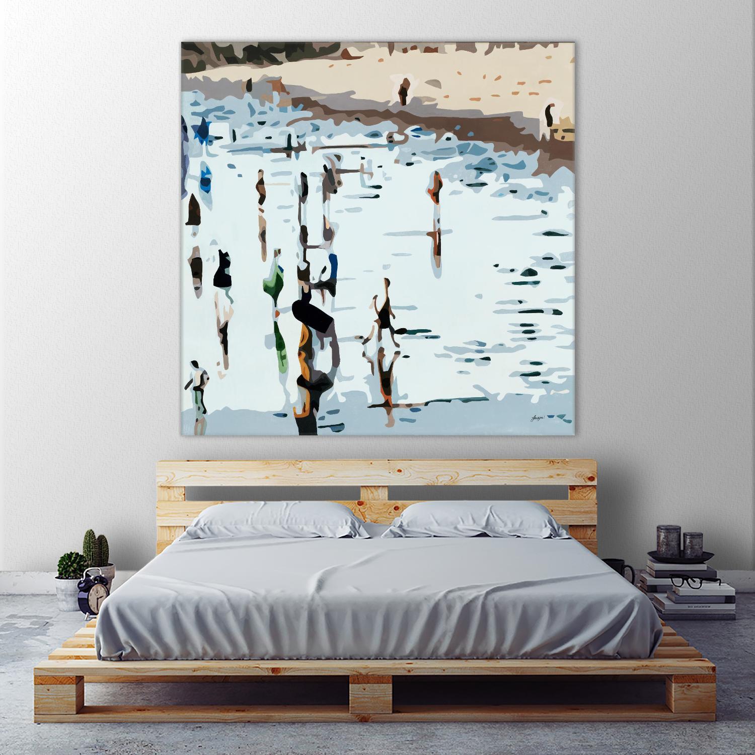 Self Reflection by Beth Ann Lawson on GIANT ART - blues coastal waves