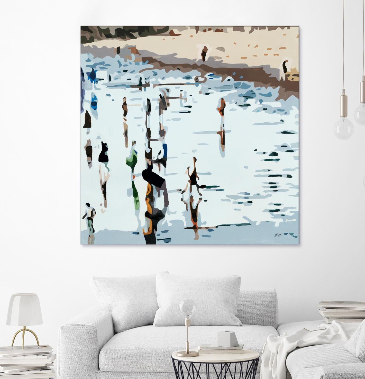 Self Reflection by Beth Ann Lawson on GIANT ART - blues coastal waves