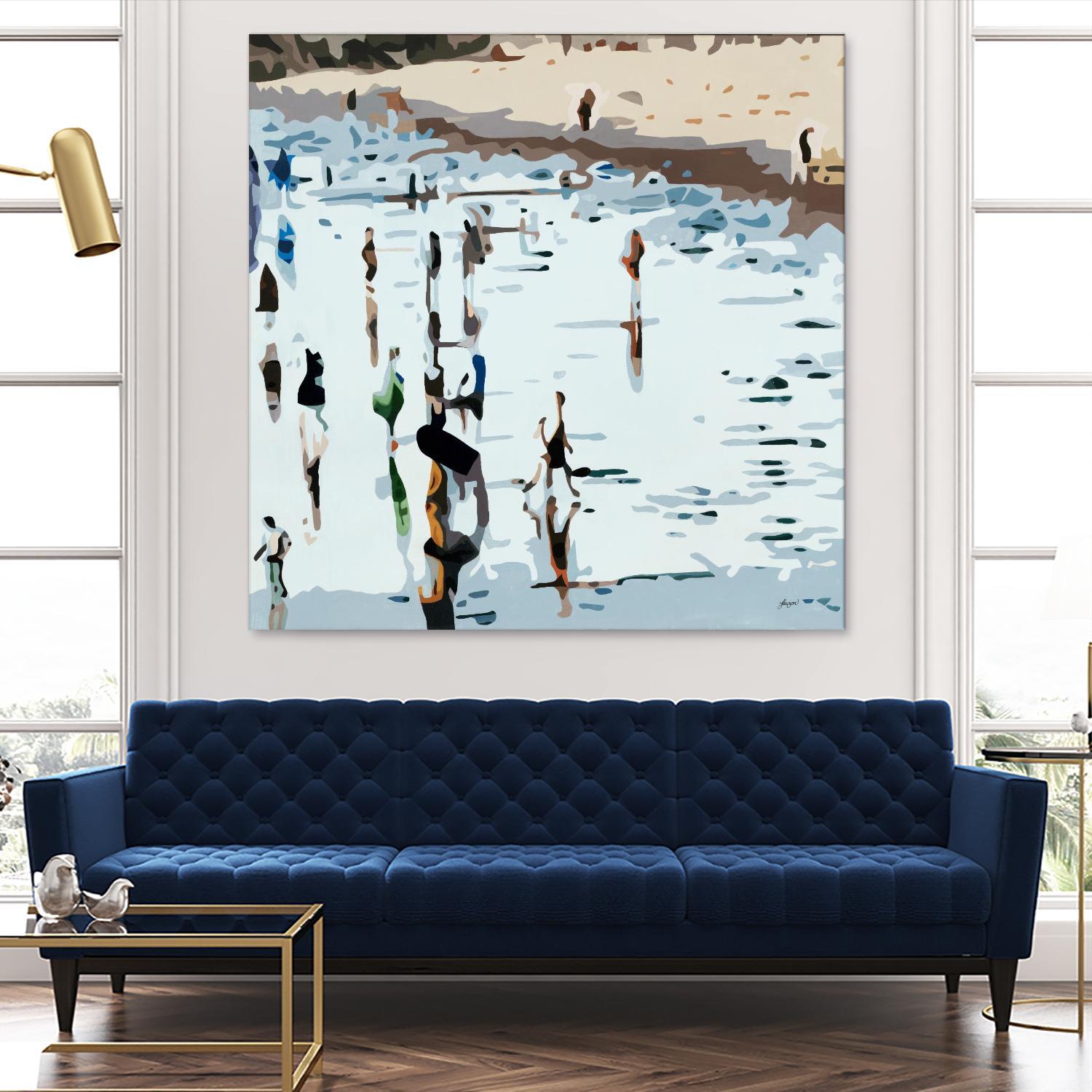 Self Reflection by Beth Ann Lawson on GIANT ART - blues coastal waves