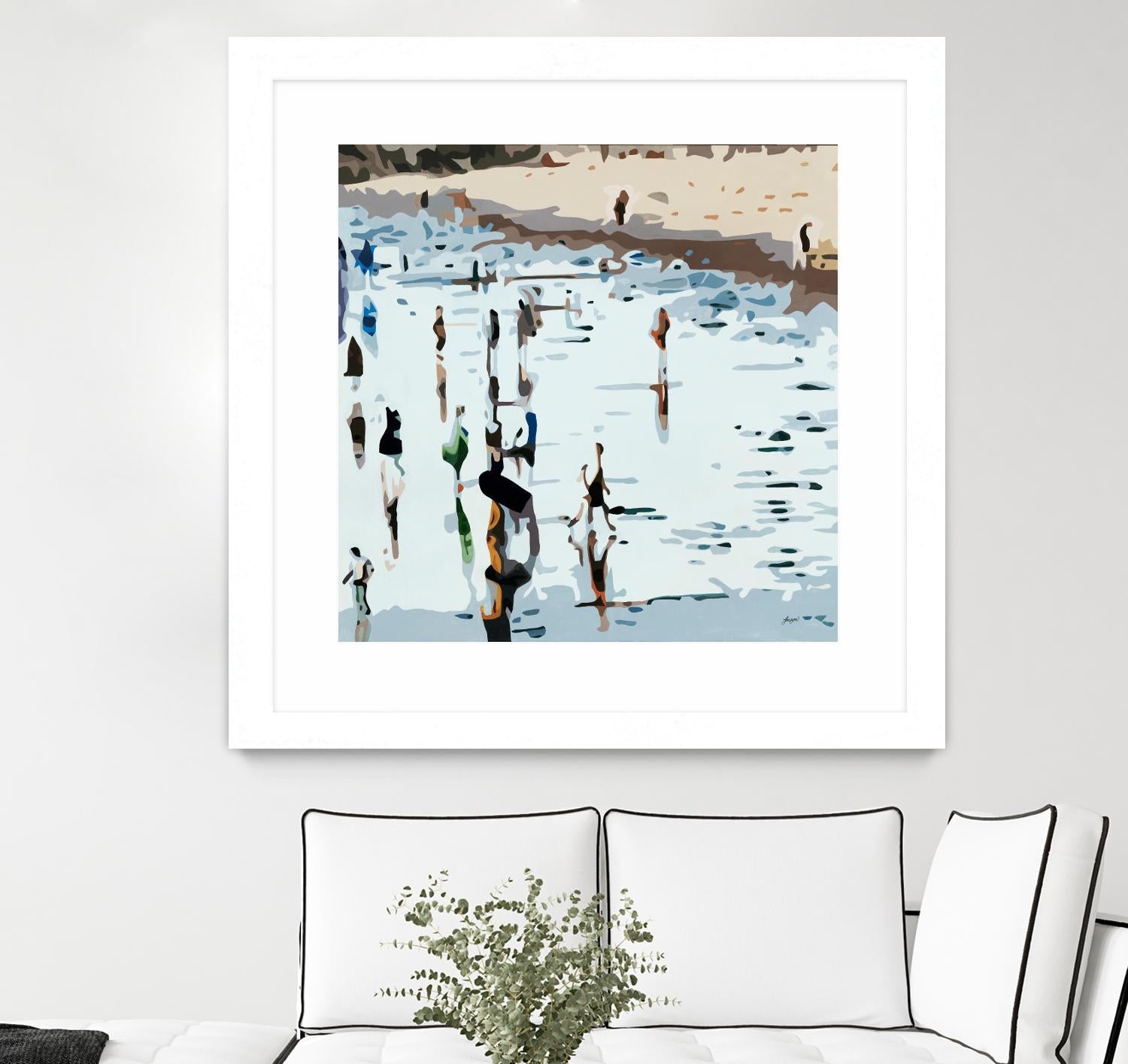 Self Reflection by Beth Ann Lawson on GIANT ART - blues coastal waves