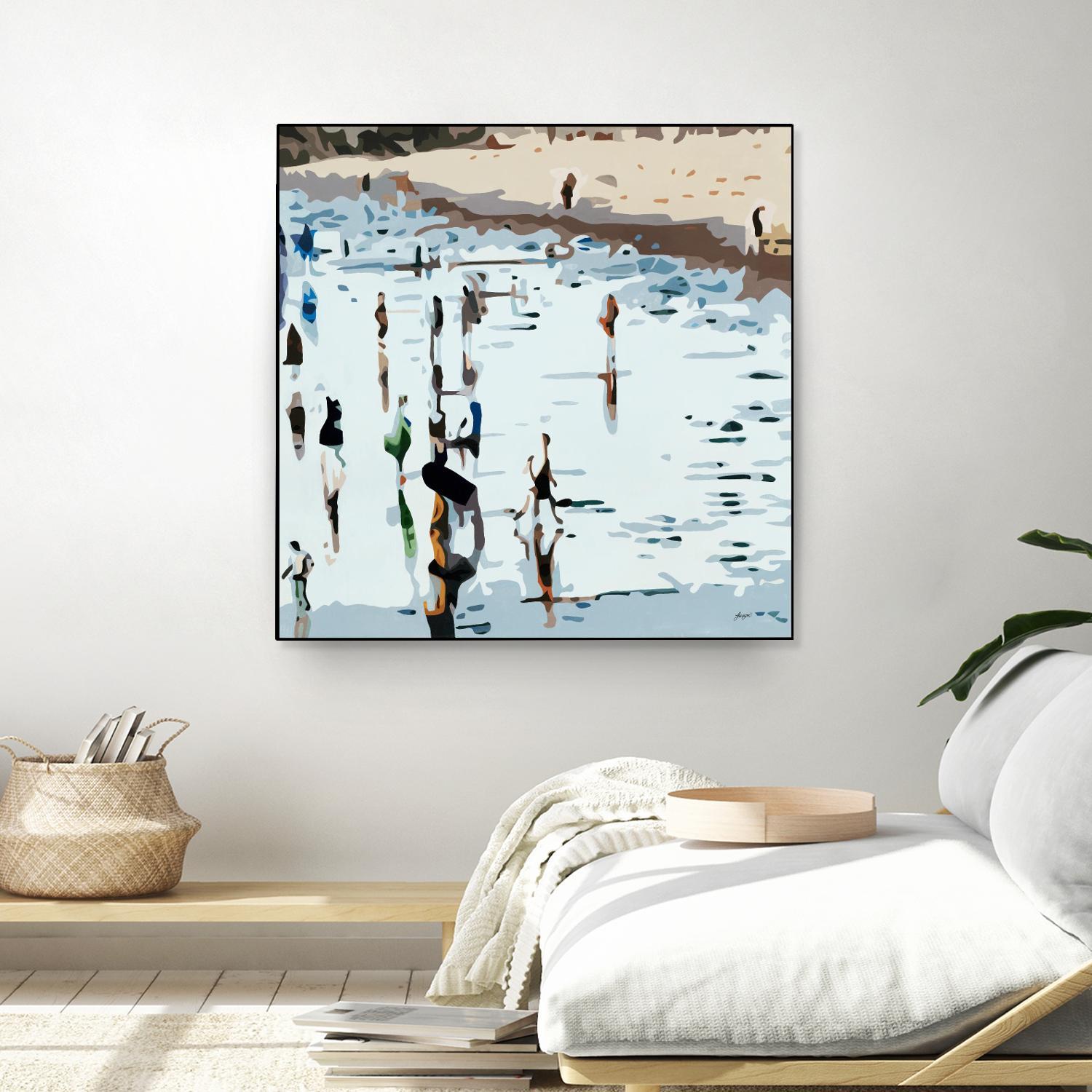 Self Reflection by Beth Ann Lawson on GIANT ART - blues coastal waves