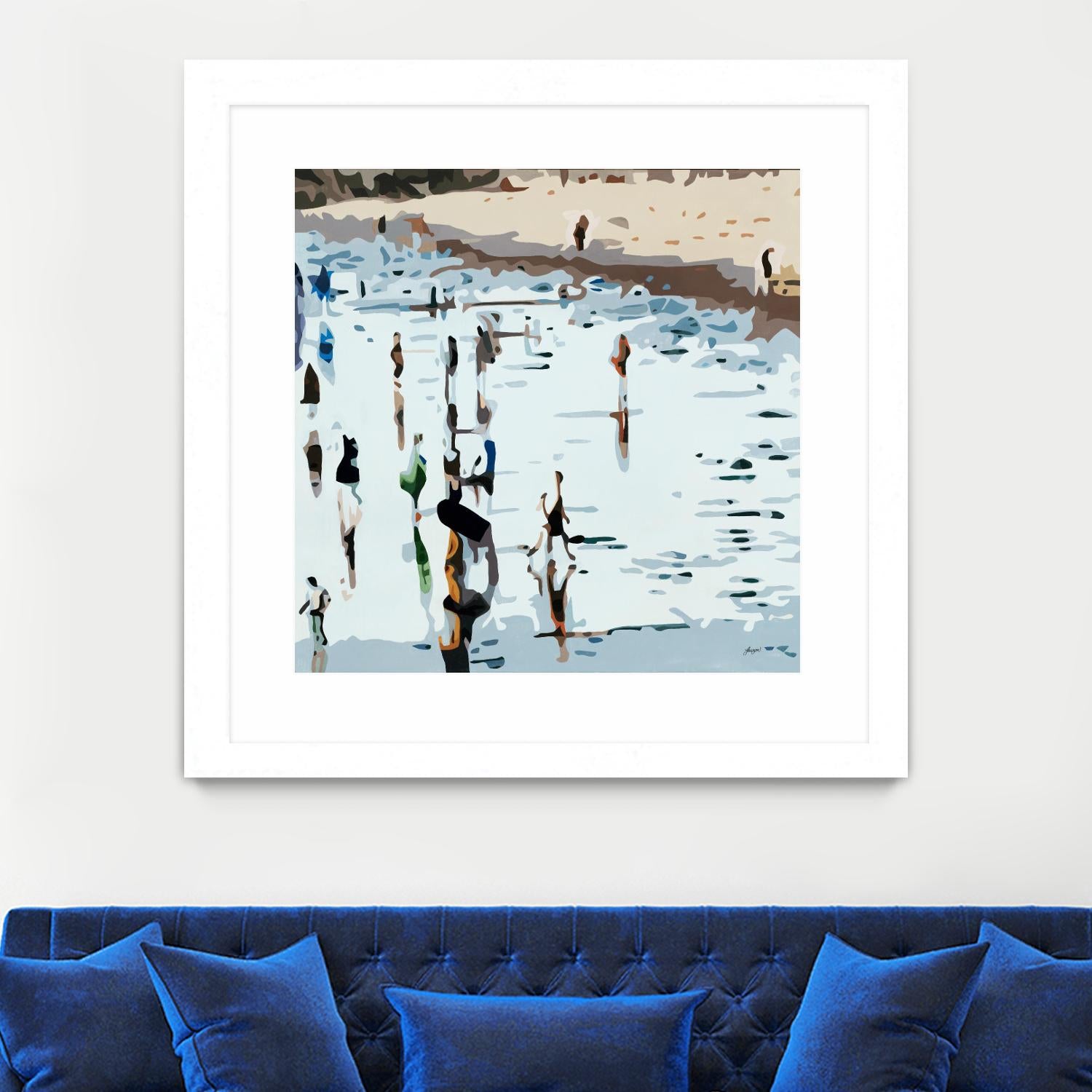 Self Reflection by Beth Ann Lawson on GIANT ART - blues coastal waves