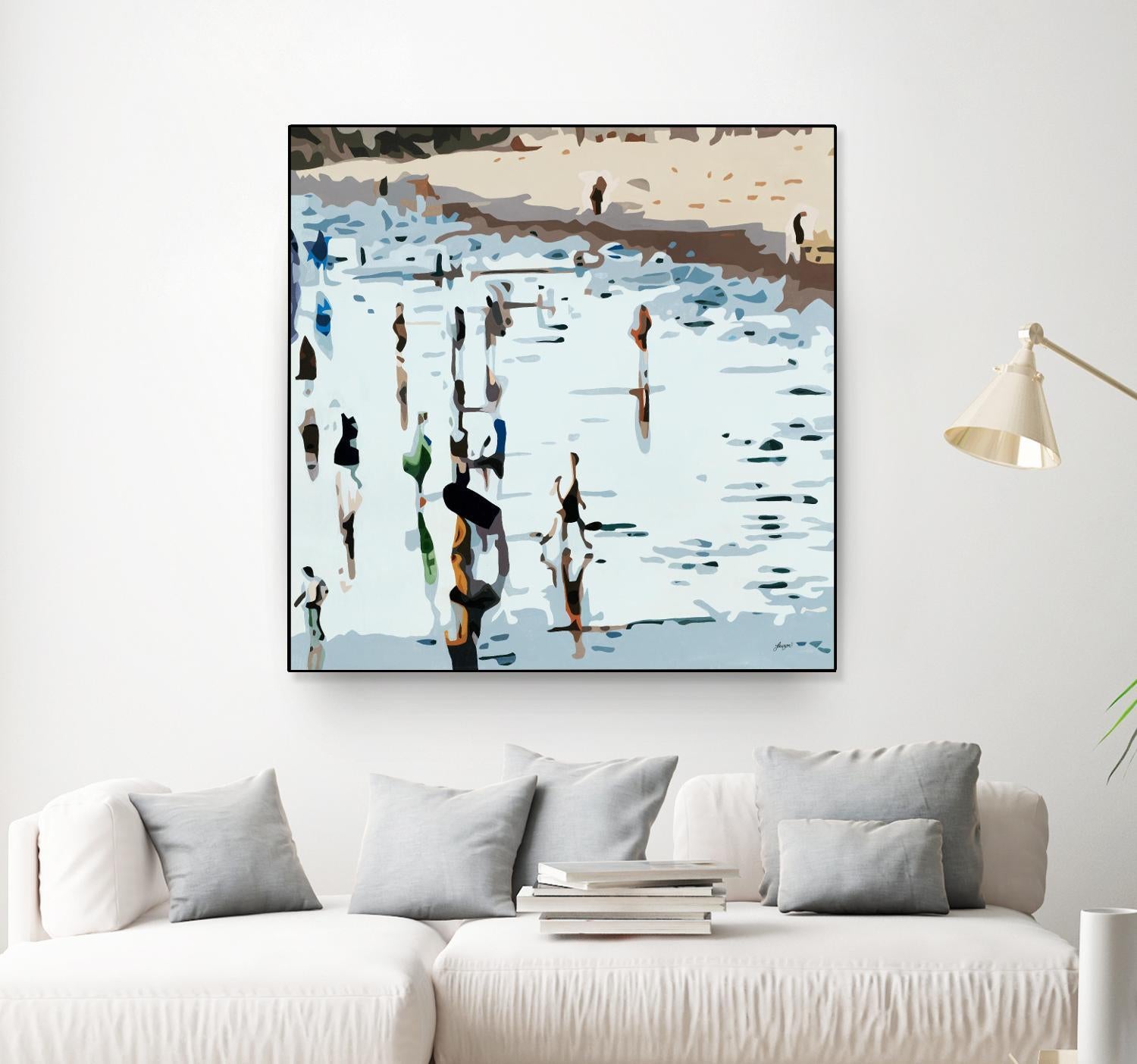 Self Reflection by Beth Ann Lawson on GIANT ART - blues coastal waves