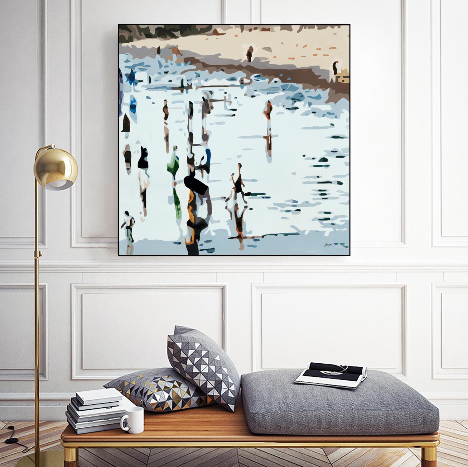 Self Reflection by Beth Ann Lawson on GIANT ART - blues coastal waves