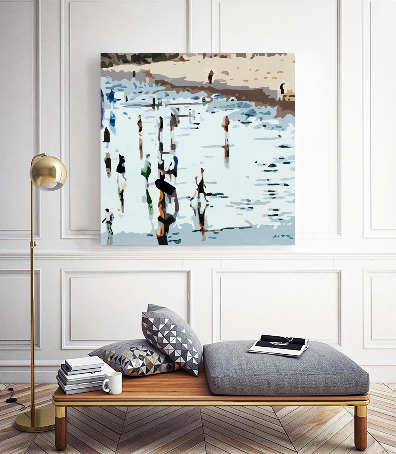 Self Reflection by Beth Ann Lawson on GIANT ART - blues coastal waves