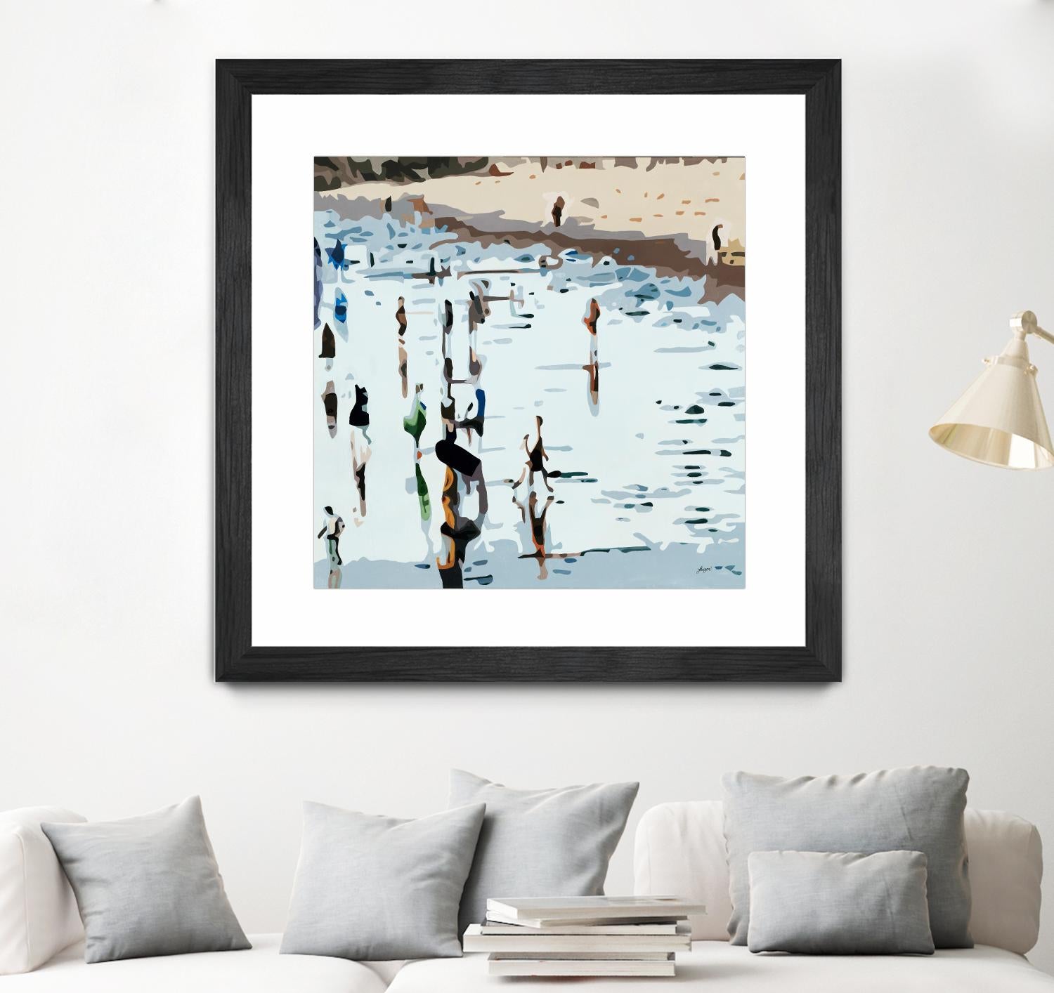 Self Reflection by Beth Ann Lawson on GIANT ART - blues coastal waves