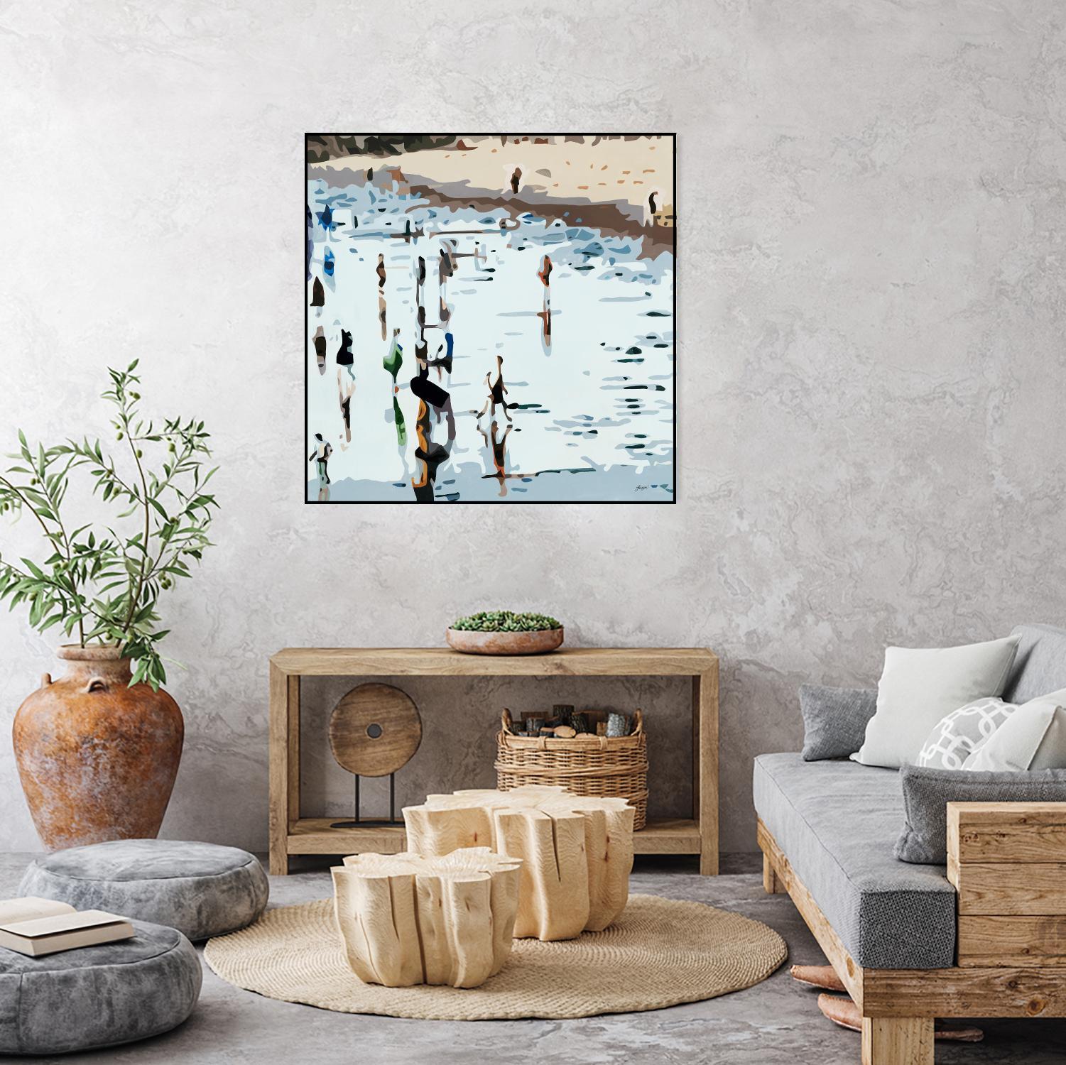 Self Reflection by Beth Ann Lawson on GIANT ART - blues coastal waves