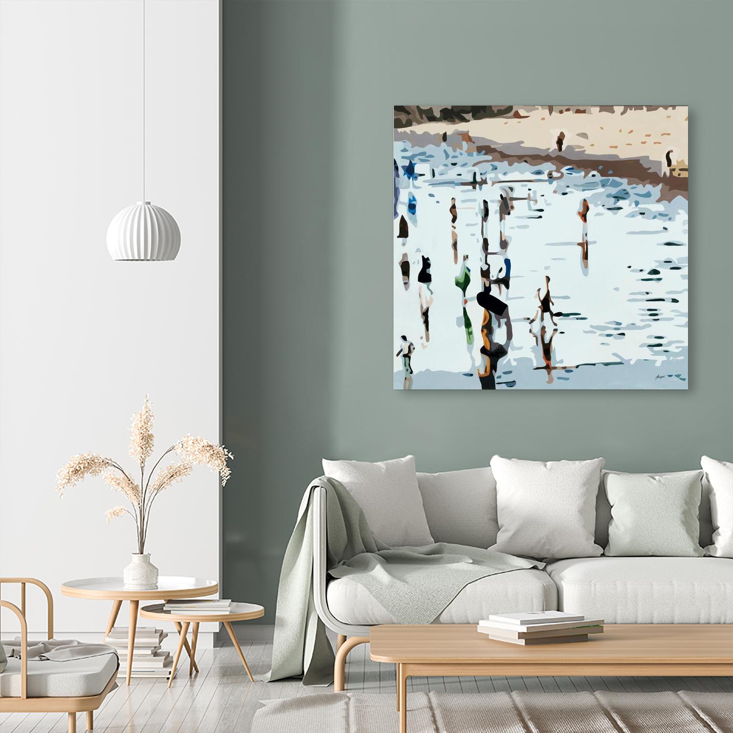 Self Reflection by Beth Ann Lawson on GIANT ART - blues coastal waves