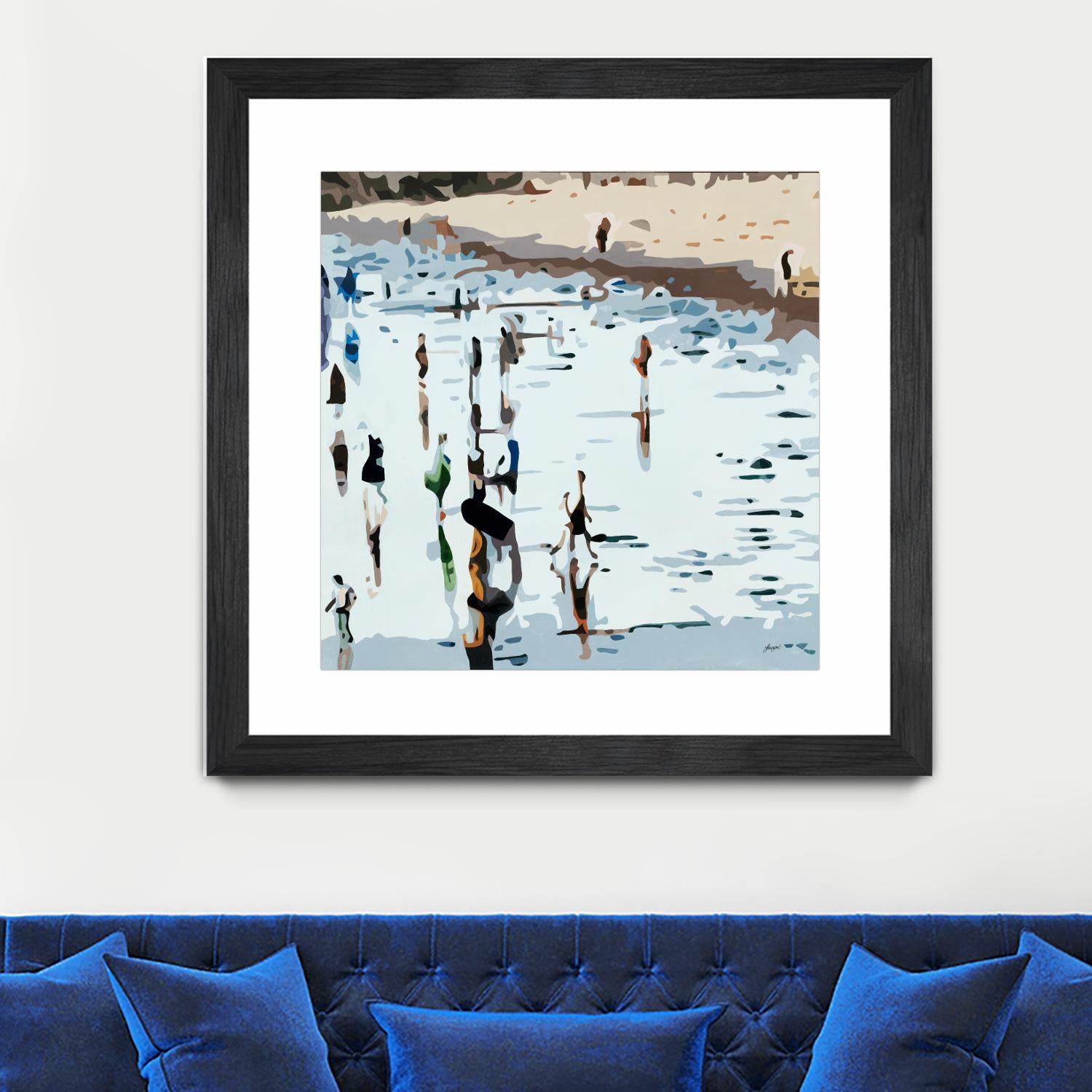 Self Reflection by Beth Ann Lawson on GIANT ART - blues coastal waves