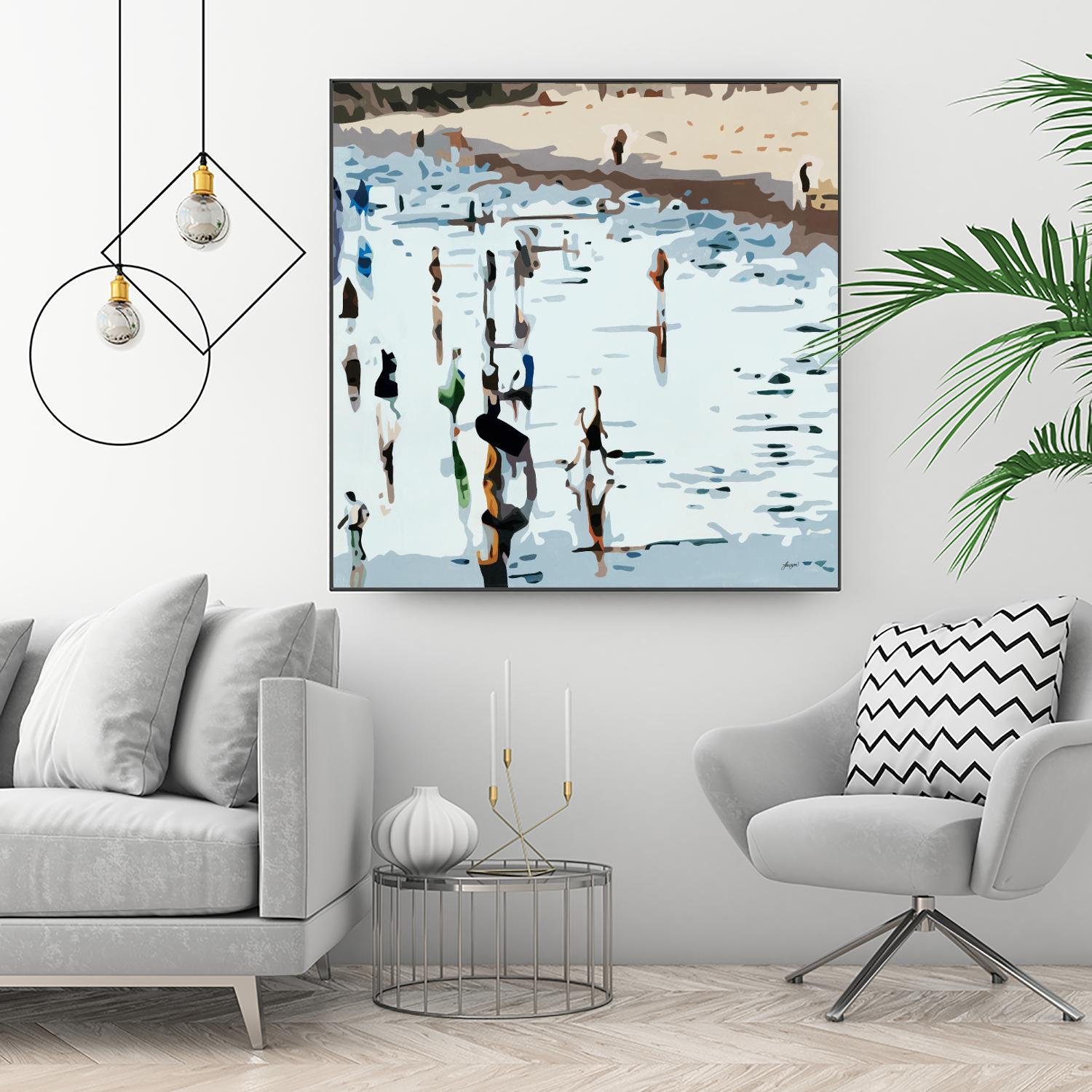 Self Reflection by Beth Ann Lawson on GIANT ART - blues coastal waves