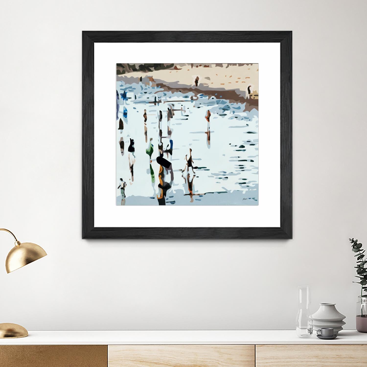 Self Reflection by Beth Ann Lawson on GIANT ART - blues coastal waves