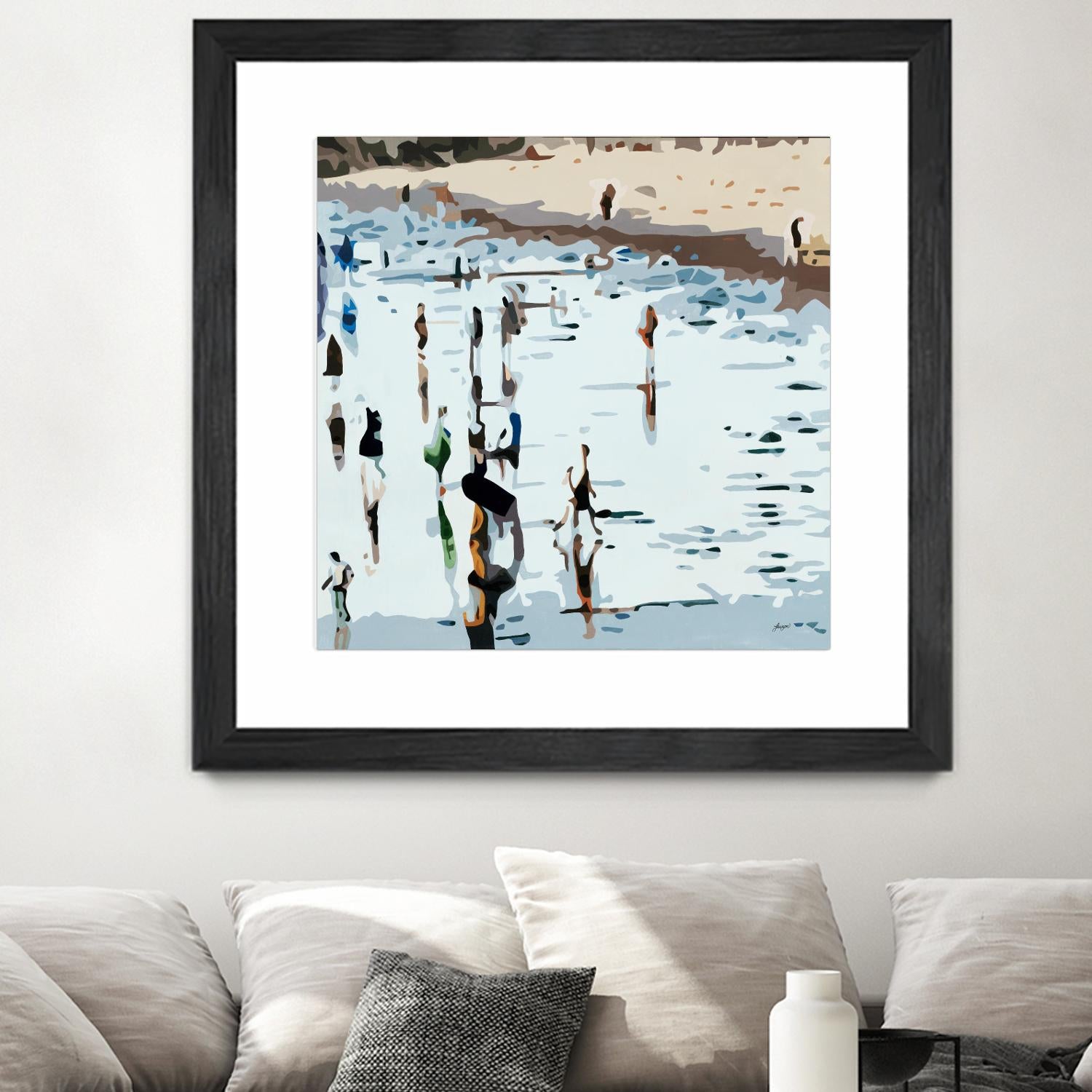 Self Reflection by Beth Ann Lawson on GIANT ART - blues coastal waves