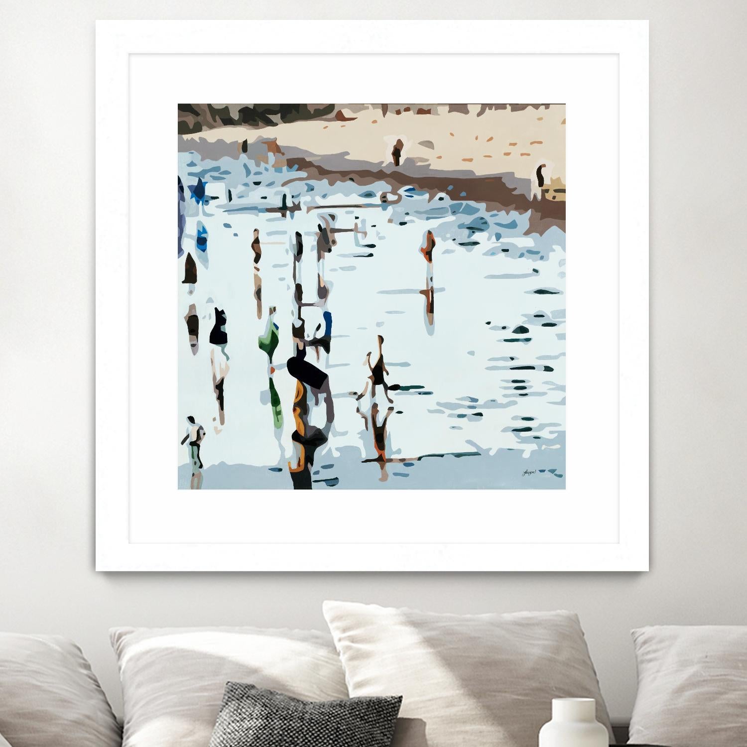 Self Reflection by Beth Ann Lawson on GIANT ART - blues coastal waves