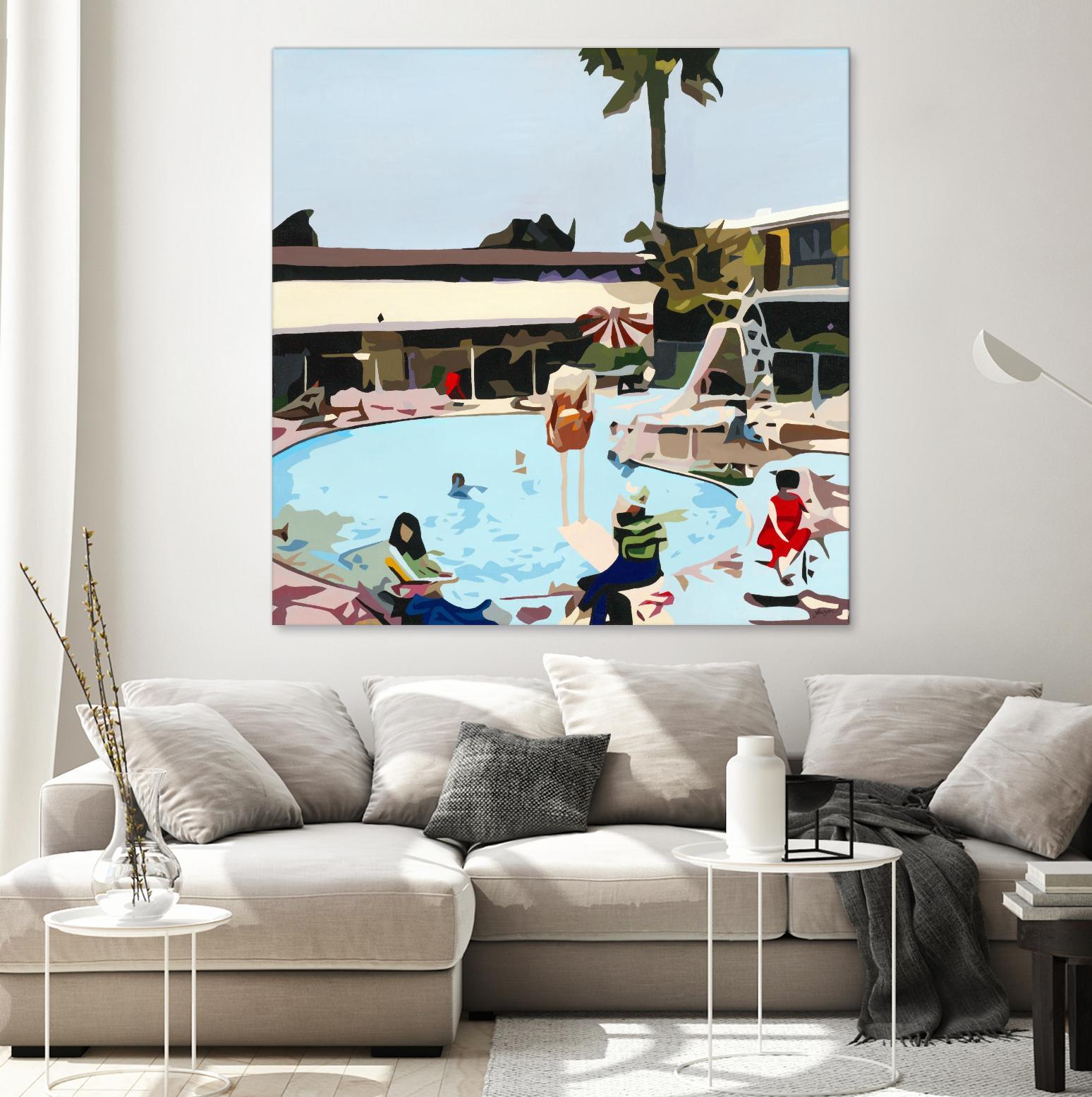 Off The Deep by Beth Ann Lawson on GIANT ART - blues coastal pool