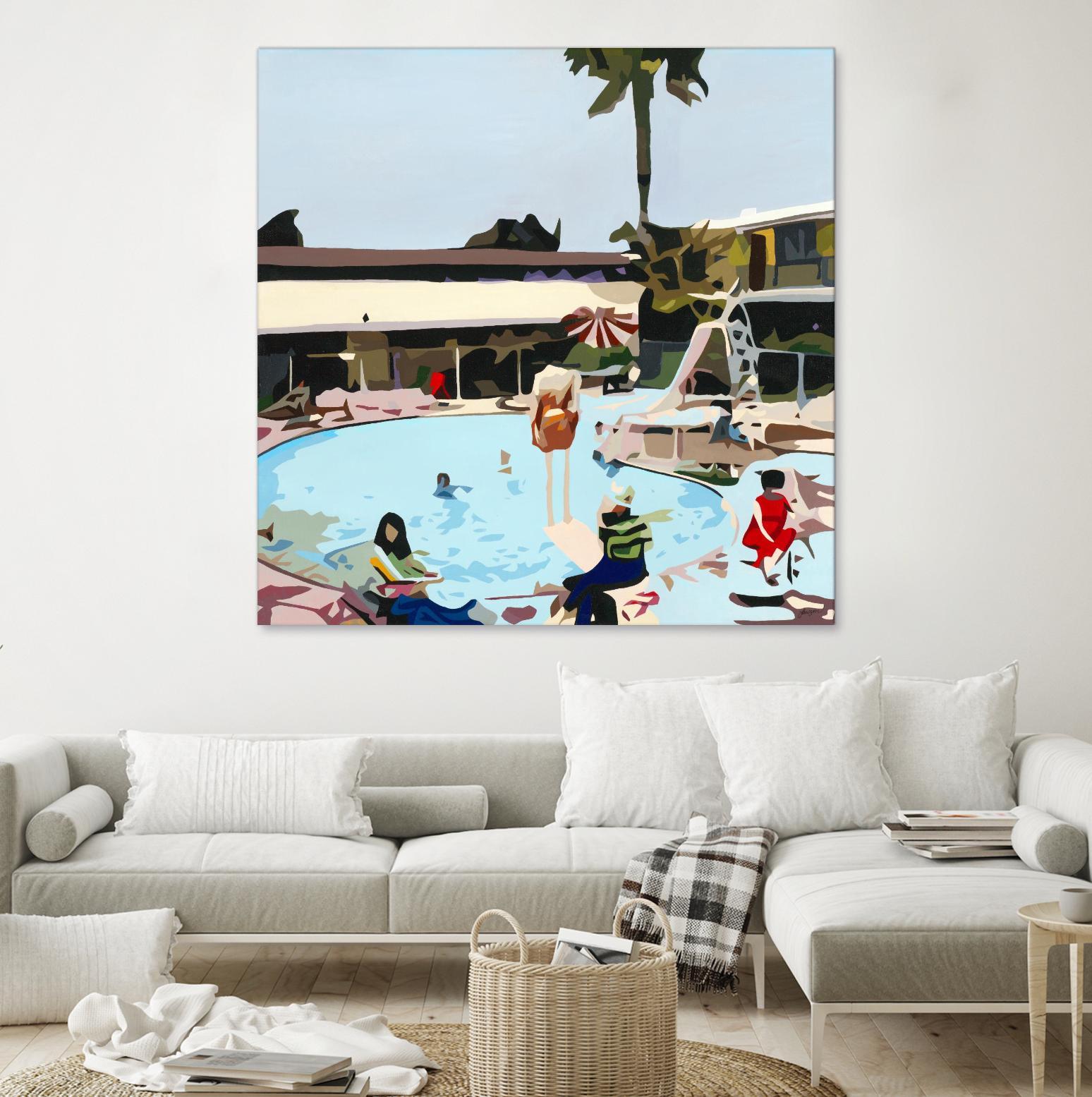 Off The Deep by Beth Ann Lawson on GIANT ART - blues coastal pool