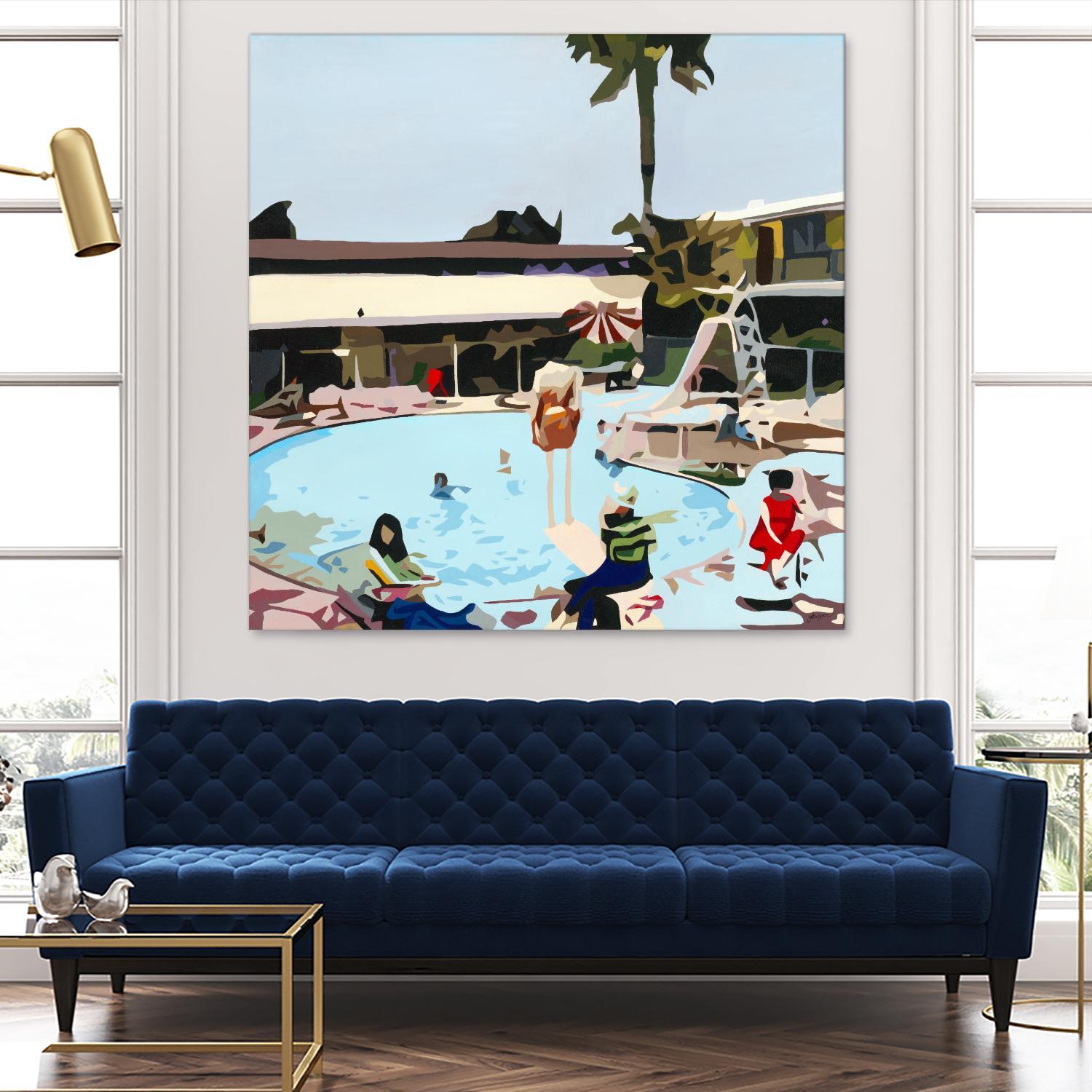 Off The Deep by Beth Ann Lawson on GIANT ART - blues coastal pool