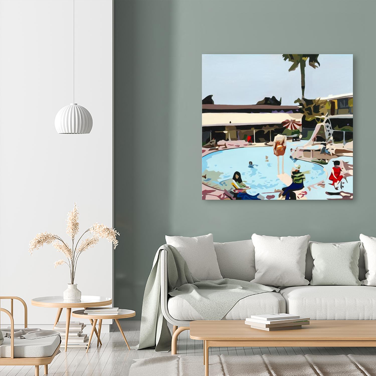 Off The Deep by Beth Ann Lawson on GIANT ART - blues coastal pool