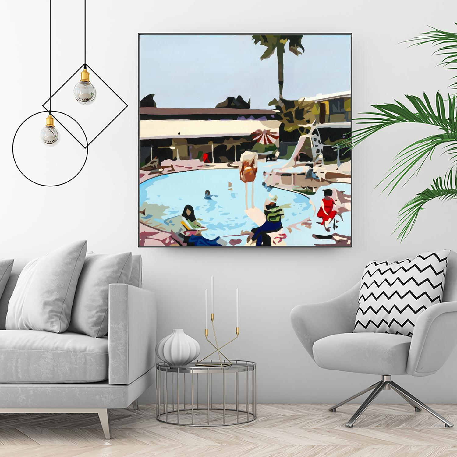 Off The Deep by Beth Ann Lawson on GIANT ART - blues coastal pool