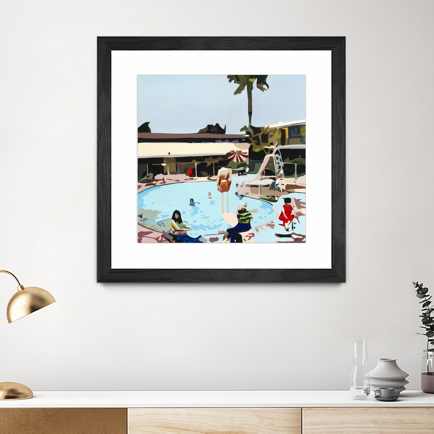 Off The Deep by Beth Ann Lawson on GIANT ART - blues coastal pool