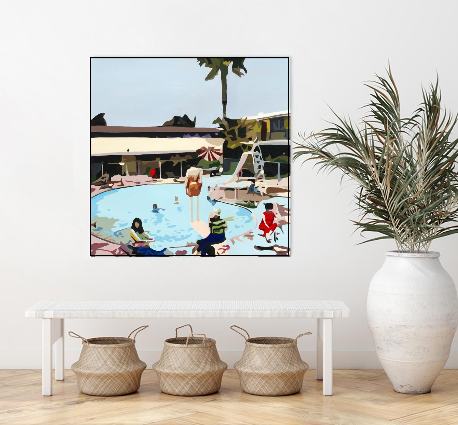 Off The Deep by Beth Ann Lawson on GIANT ART - blues coastal pool