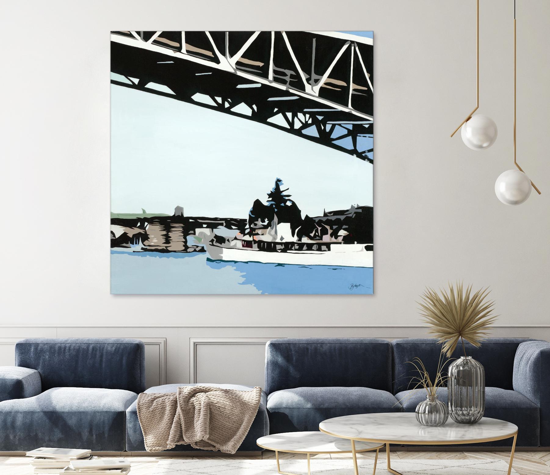 To The Cut by Beth Ann Lawson on GIANT ART - blues coastal bridge