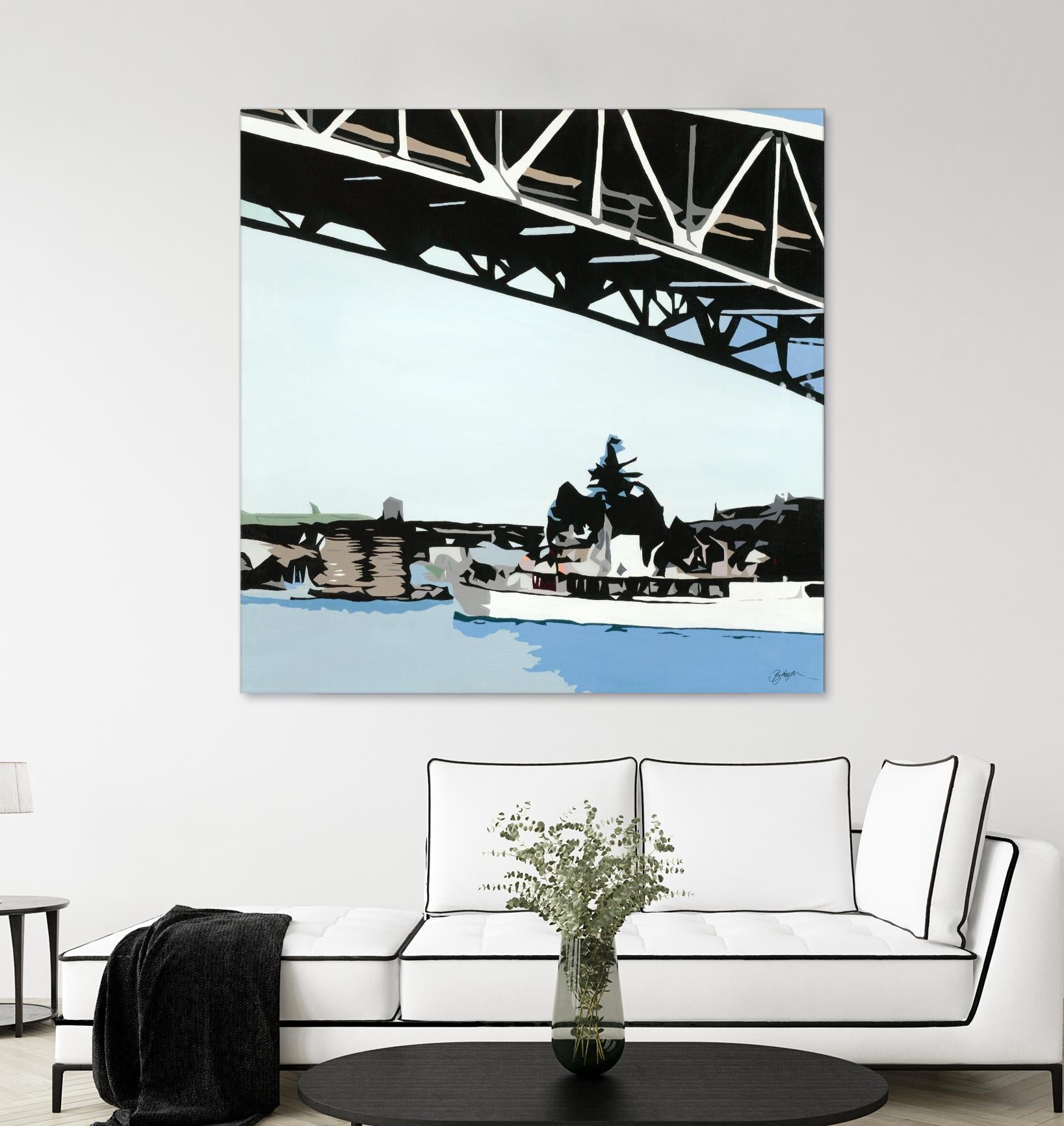 To The Cut by Beth Ann Lawson on GIANT ART - blues coastal bridge