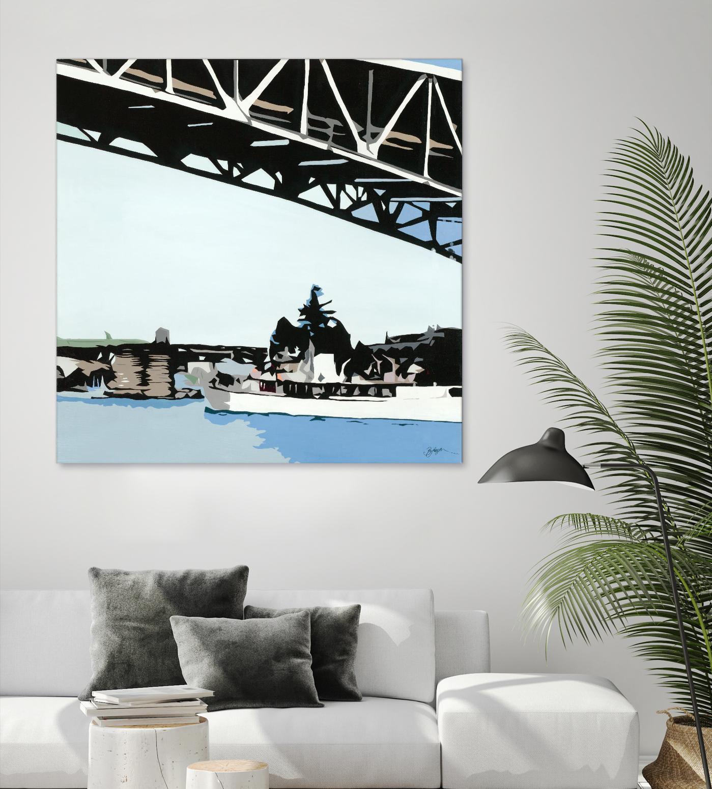 To The Cut by Beth Ann Lawson on GIANT ART - blues coastal bridge