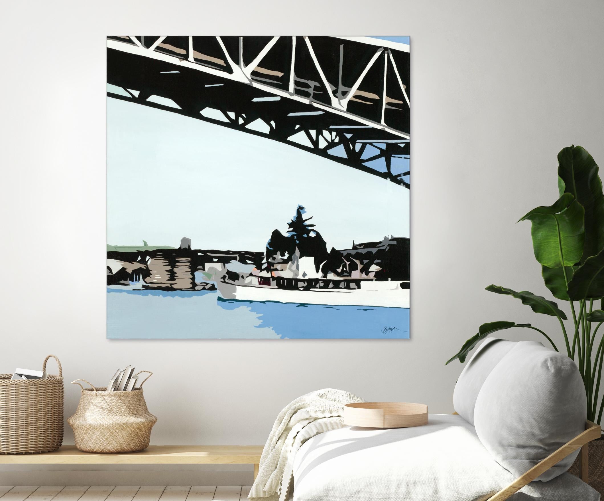 To The Cut by Beth Ann Lawson on GIANT ART - blues coastal bridge