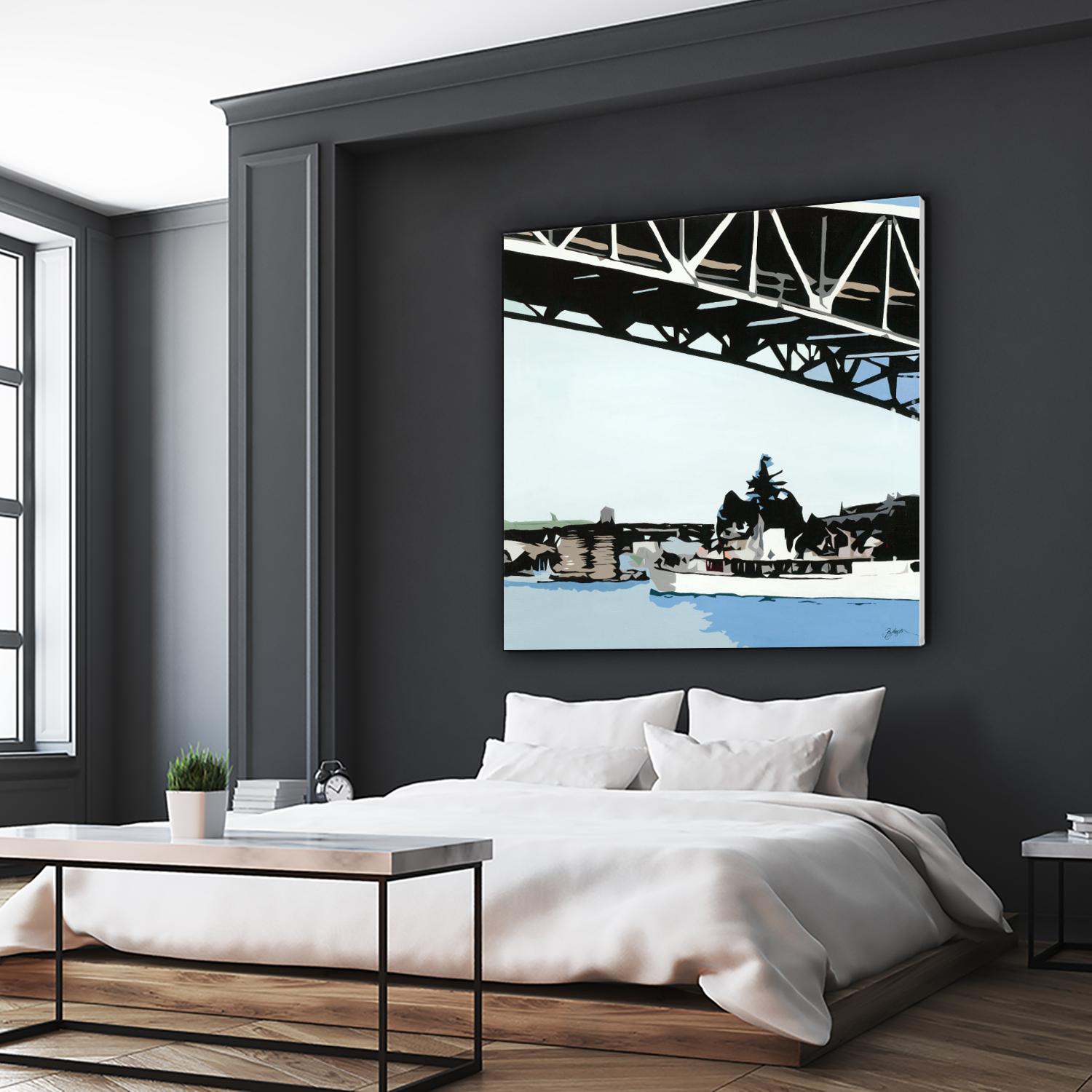 To The Cut by Beth Ann Lawson on GIANT ART - blues coastal bridge