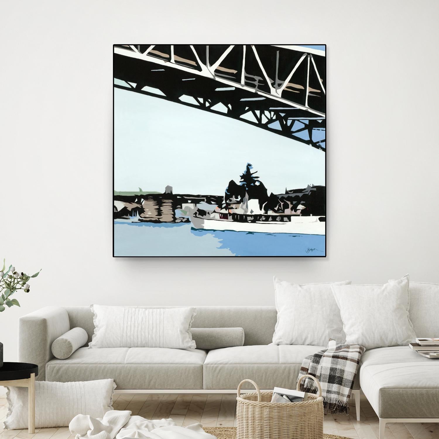 To The Cut by Beth Ann Lawson on GIANT ART - blues coastal bridge