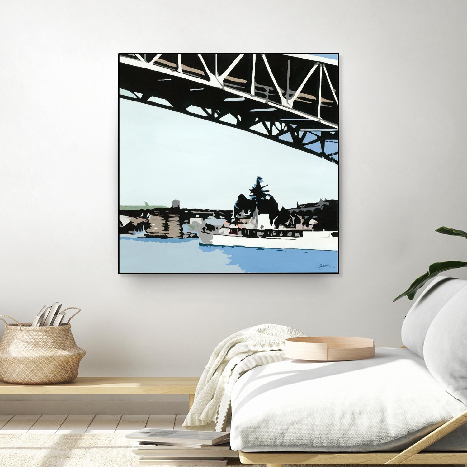 To The Cut by Beth Ann Lawson on GIANT ART - blues coastal bridge